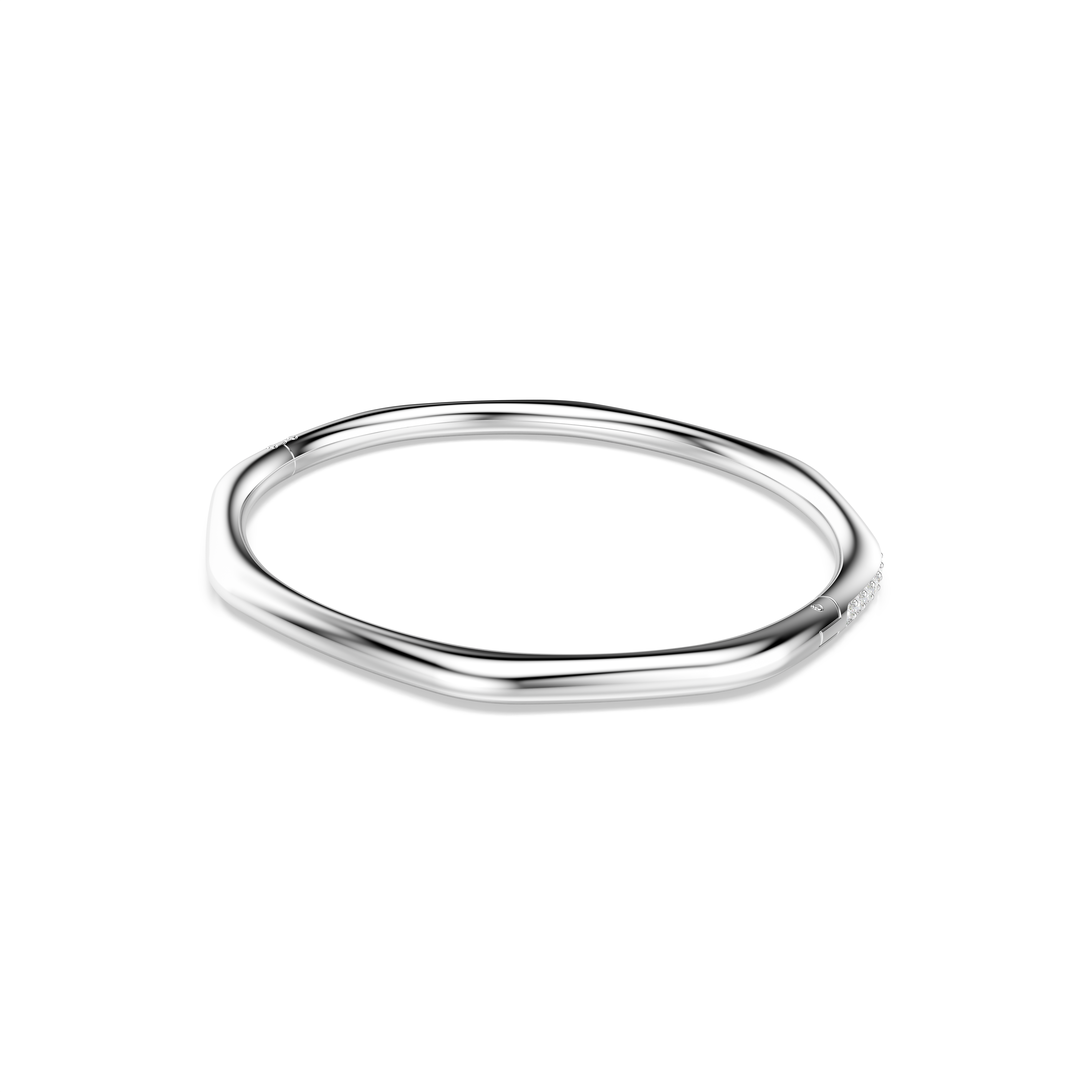 Swarovski Dextera bangle, Octagon shape, Round cut, White, Rhodium plated 5725222