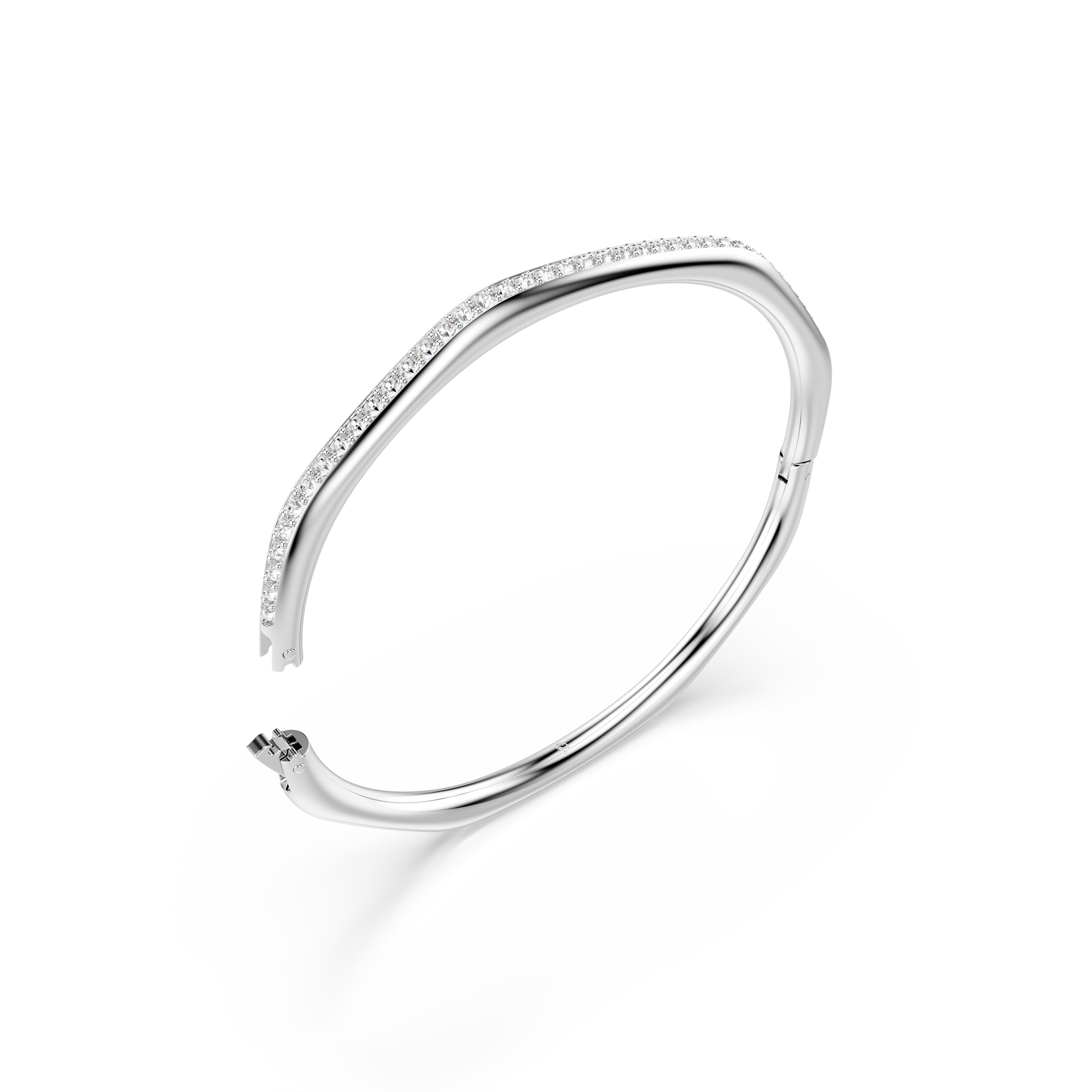 Swarovski Dextera bangle, Octagon shape, Round cut, White, Rhodium plated 5725223
