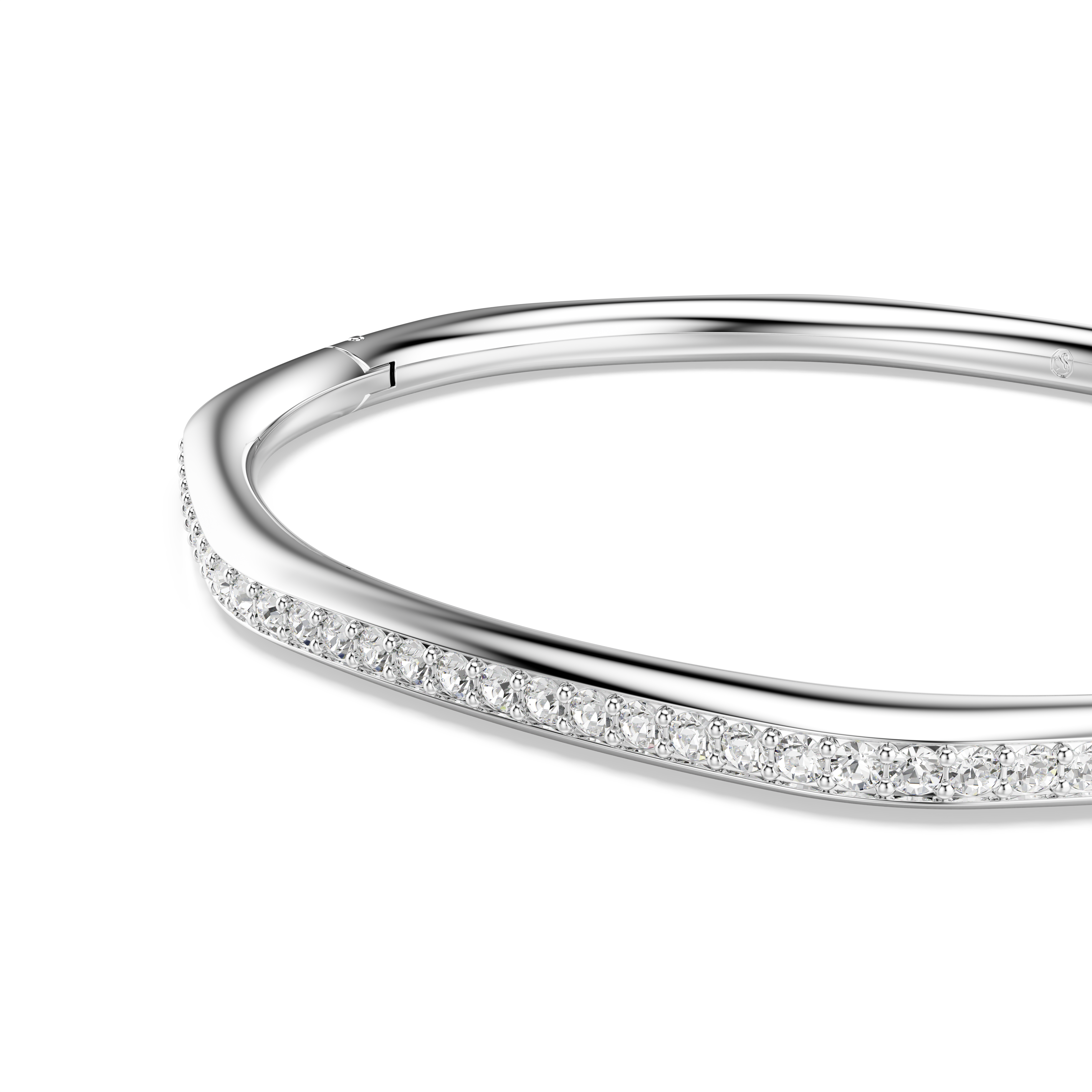 Swarovski Dextera bangle, Octagon shape, Round cut, White, Rhodium plated 5725223
