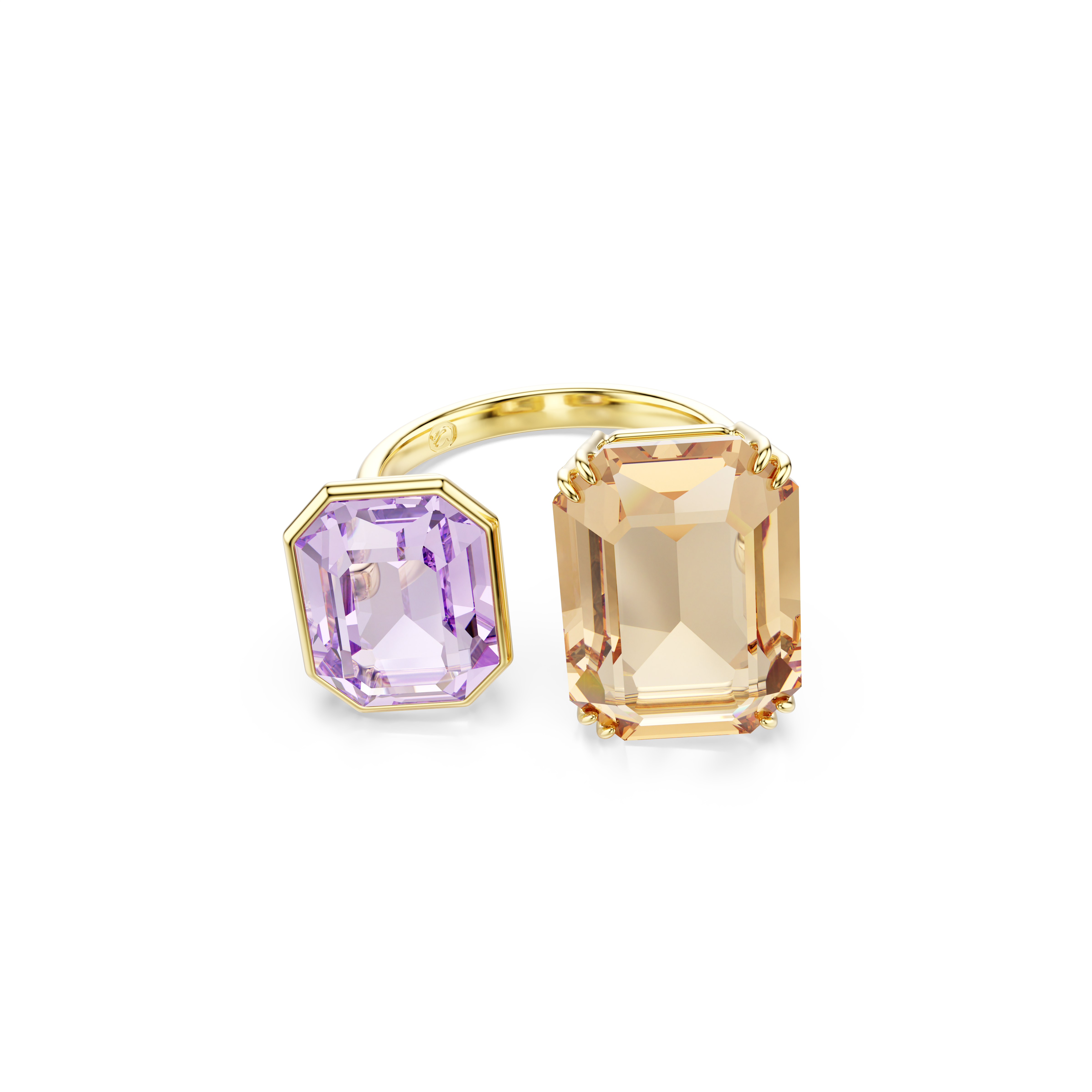 Swarovski Millenia open ring, Octagon cut, Multicolored, Gold-tone plated 5725748