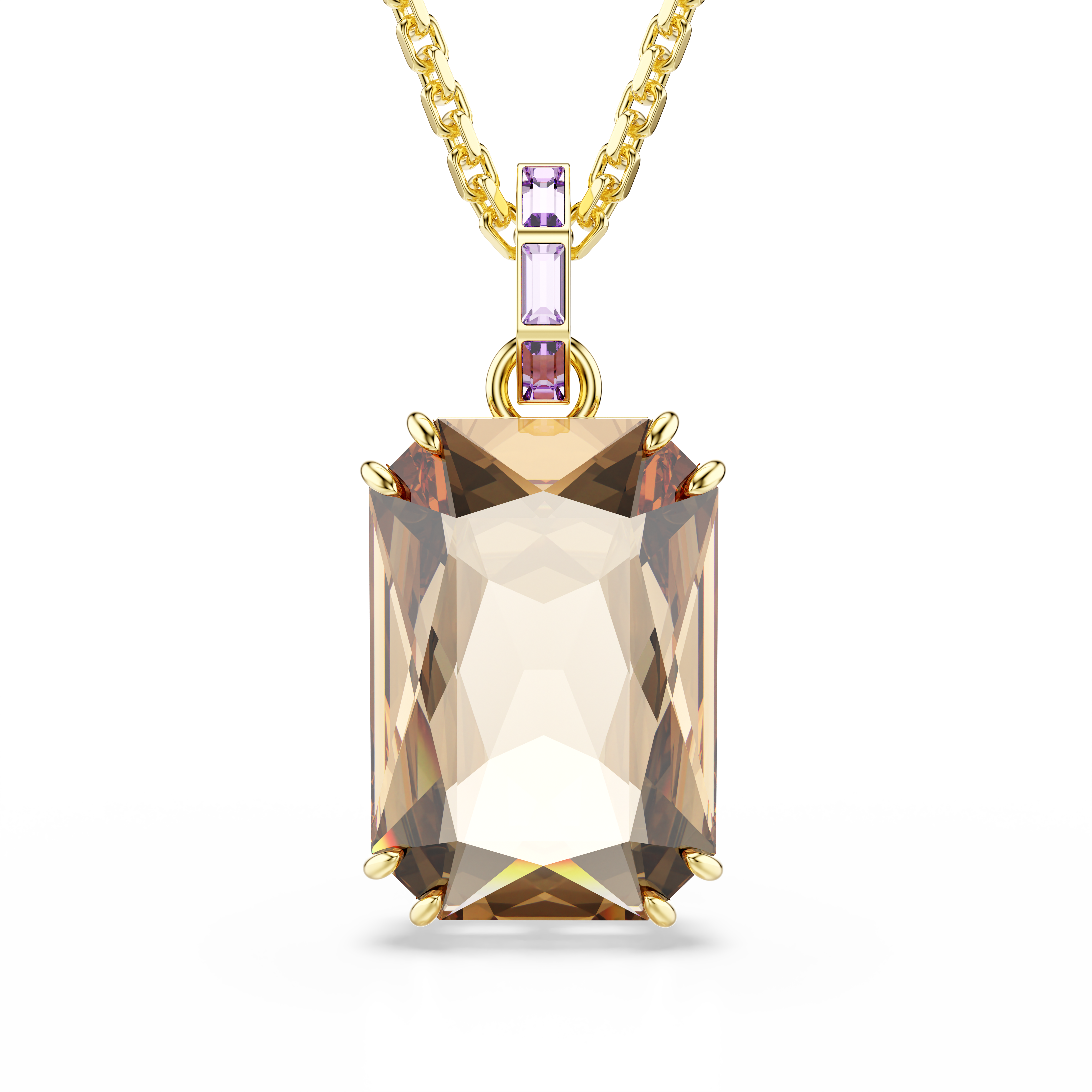 Swarovski Millenia pendant, Octagon cut, Caramel, Gold-tone plated 5725752