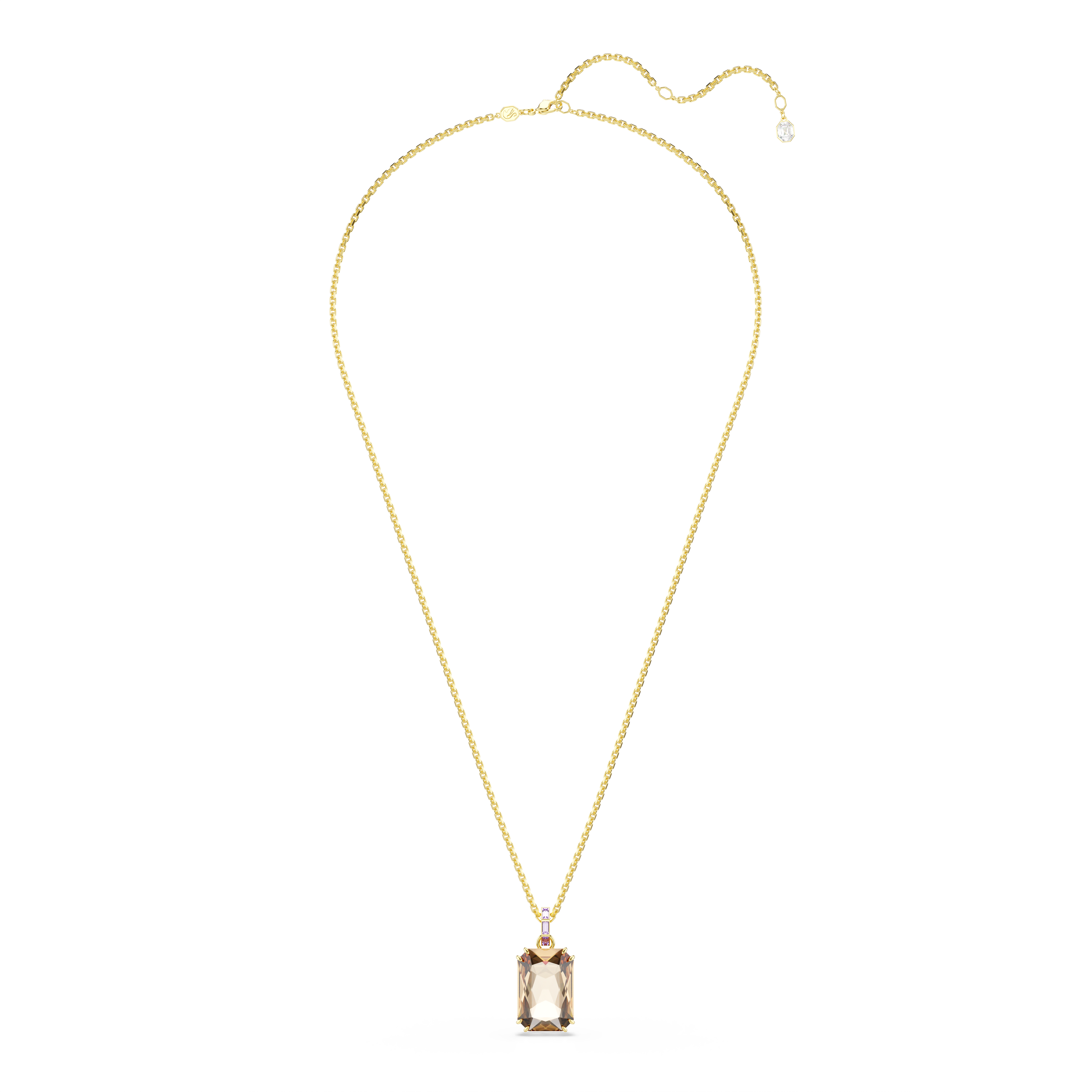 Swarovski Millenia pendant, Octagon cut, Caramel, Gold-tone plated 5725752
