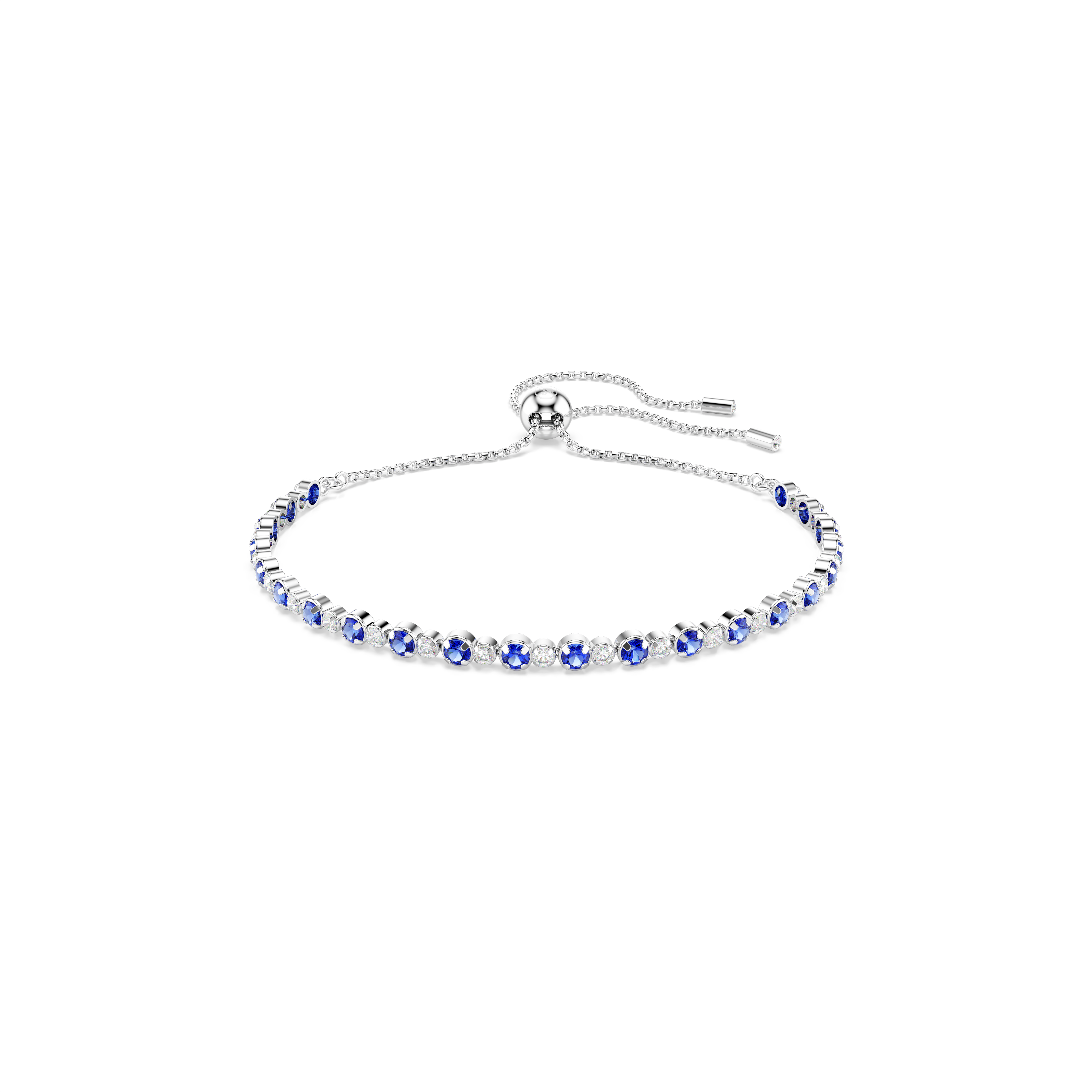 Swarovski Matrix Tennis bracelet, Mixed round cuts, Blue, Rhodium plated 5725854