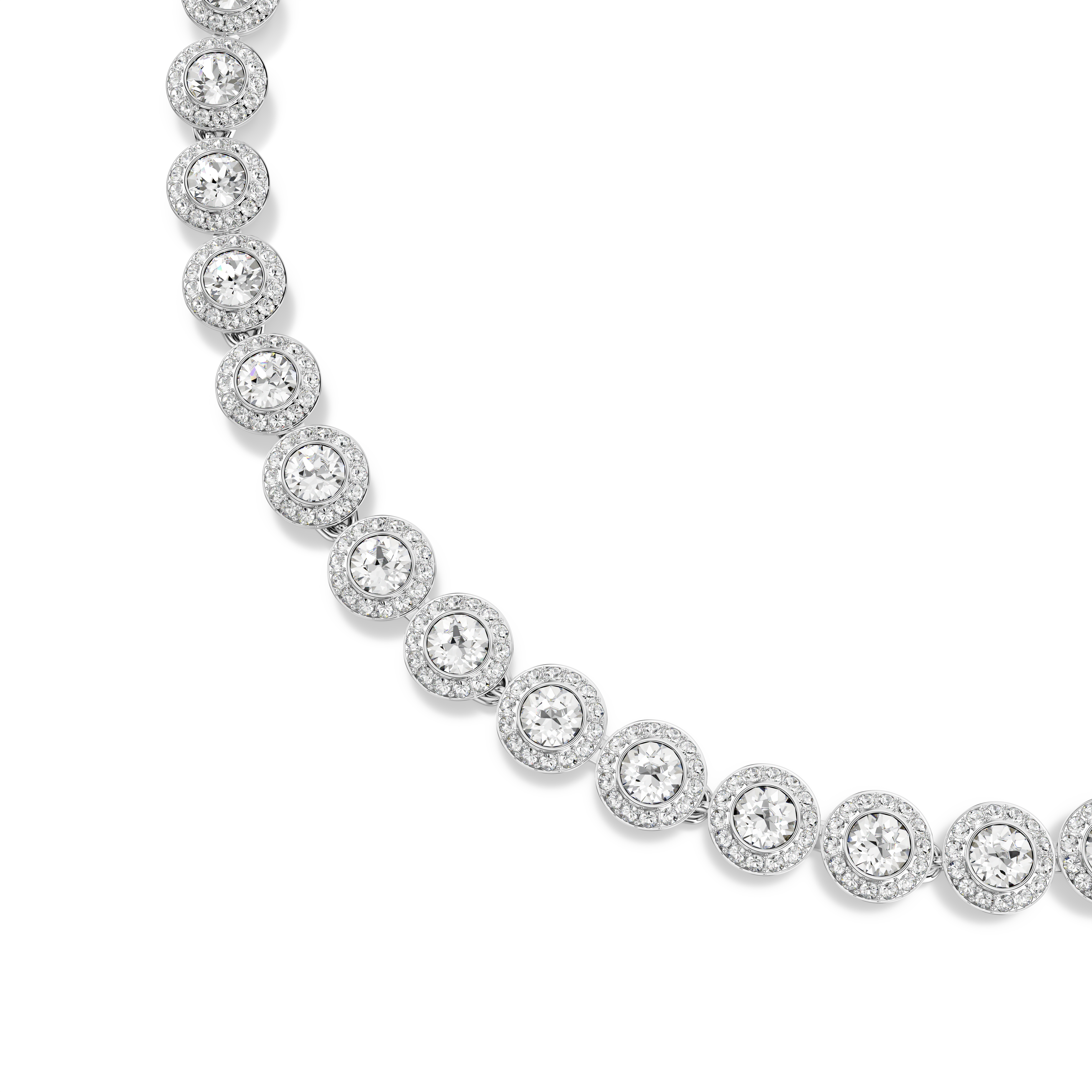 Swarovski Una Angelic necklace, Round cut, White, Rhodium plated 5727095