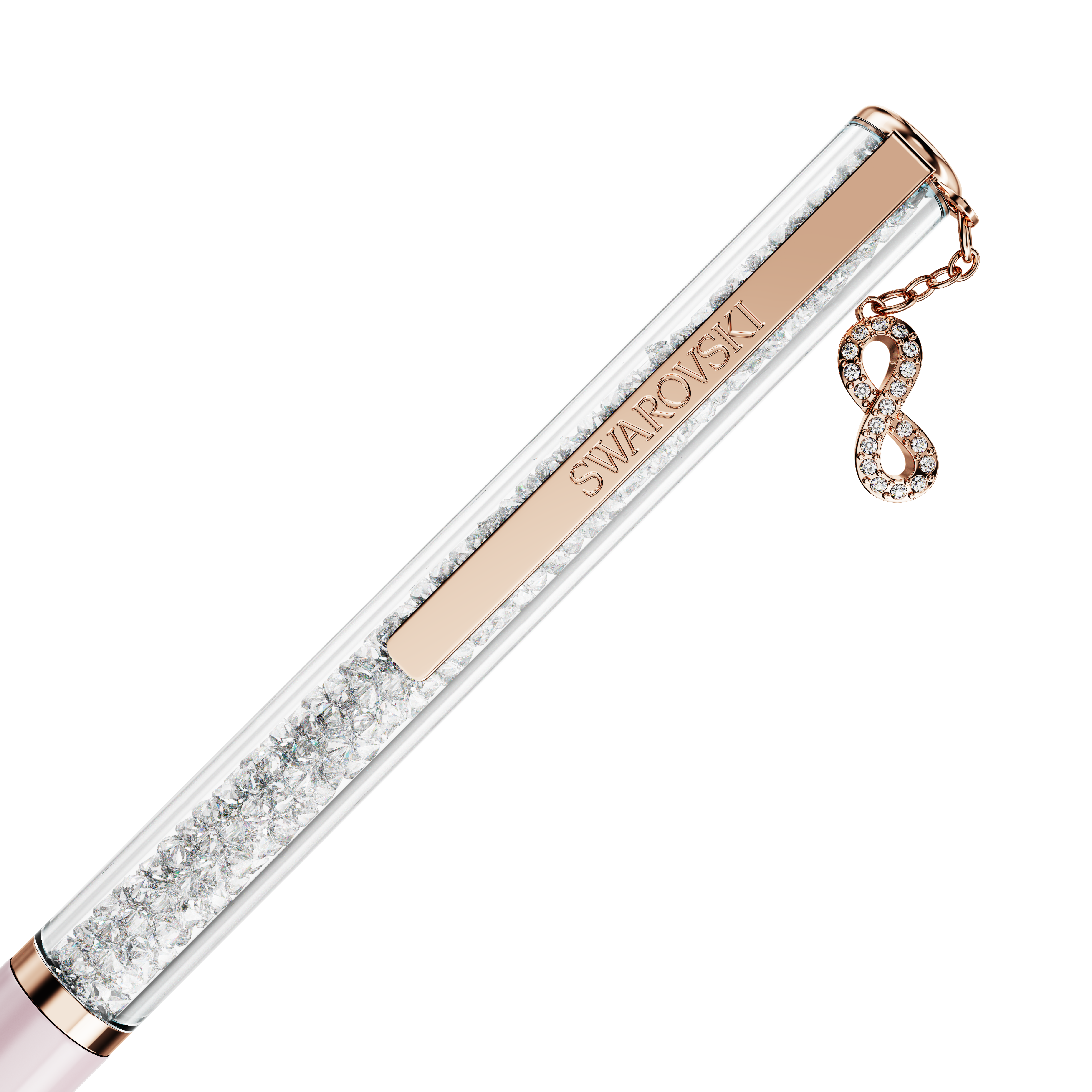 Swarovski Crystalline ballpoint pen, Infinity, Pink lacquered, Rose gold-tone plated 5728731