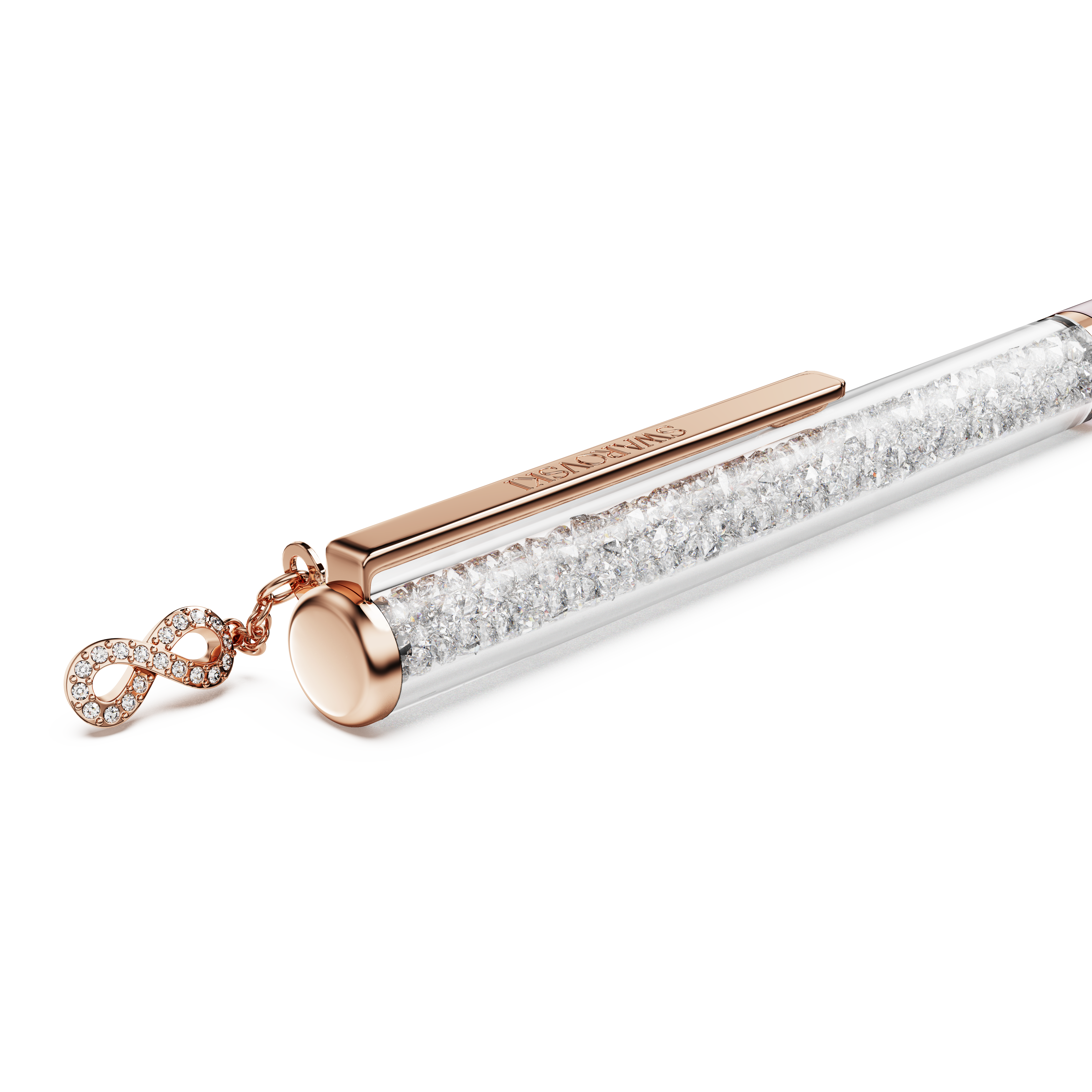 Swarovski Crystalline ballpoint pen, Infinity, Pink lacquered, Rose gold-tone plated 5728731