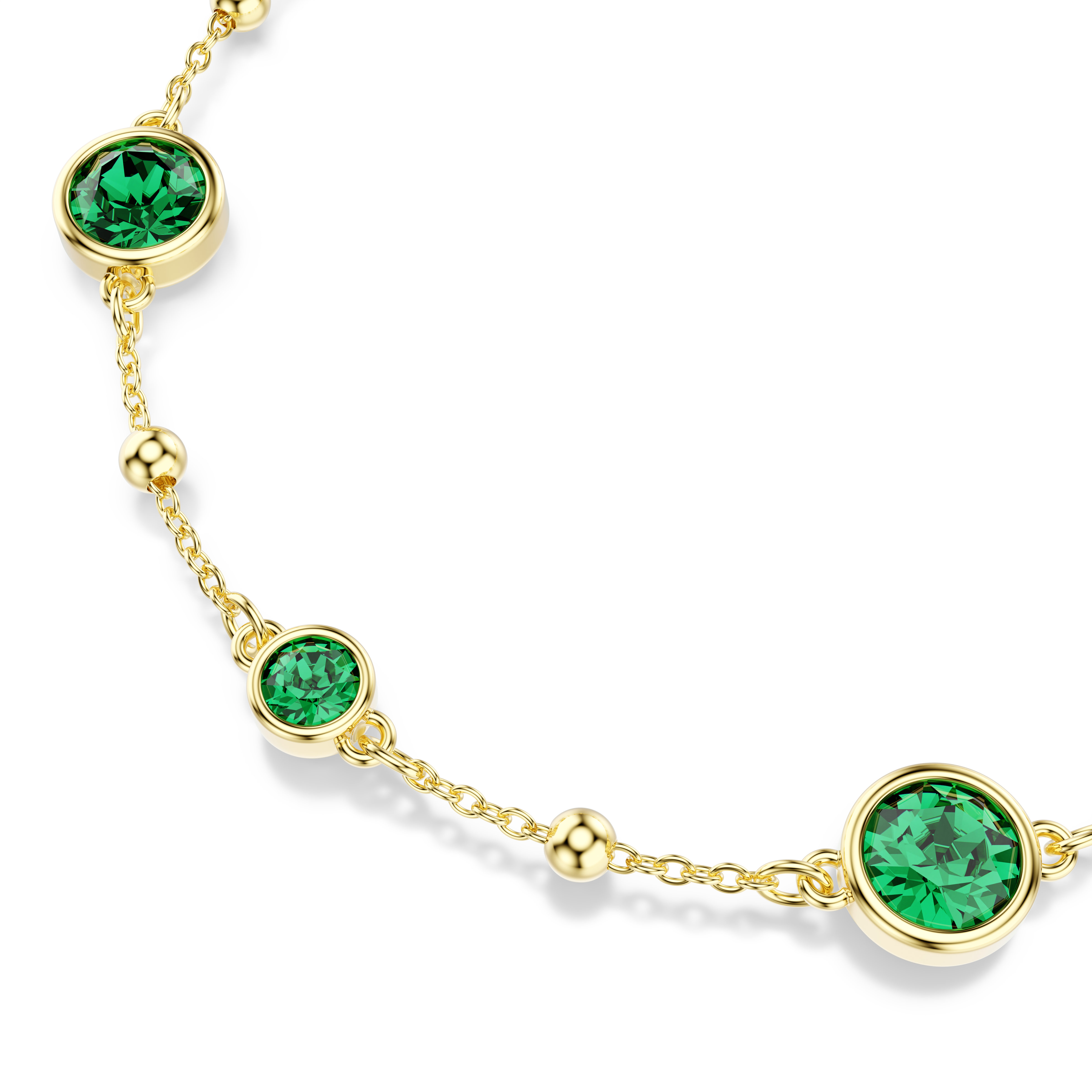 Swarovski Imber bracelet, Round cut, Green, Gold-tone plated 5730676