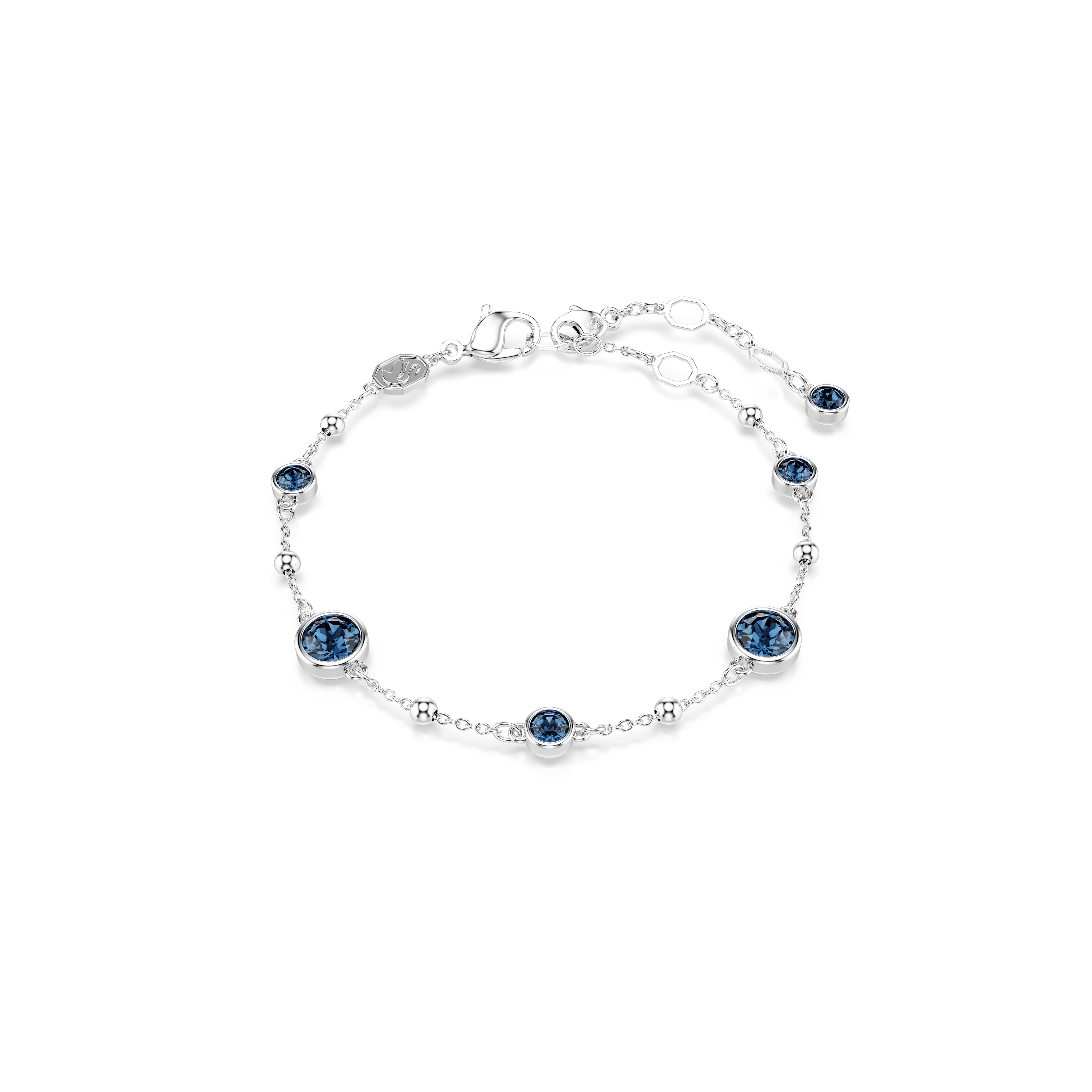 Swarovski Imber bracelet, Round cut, Blue, Rhodium plated 5730679