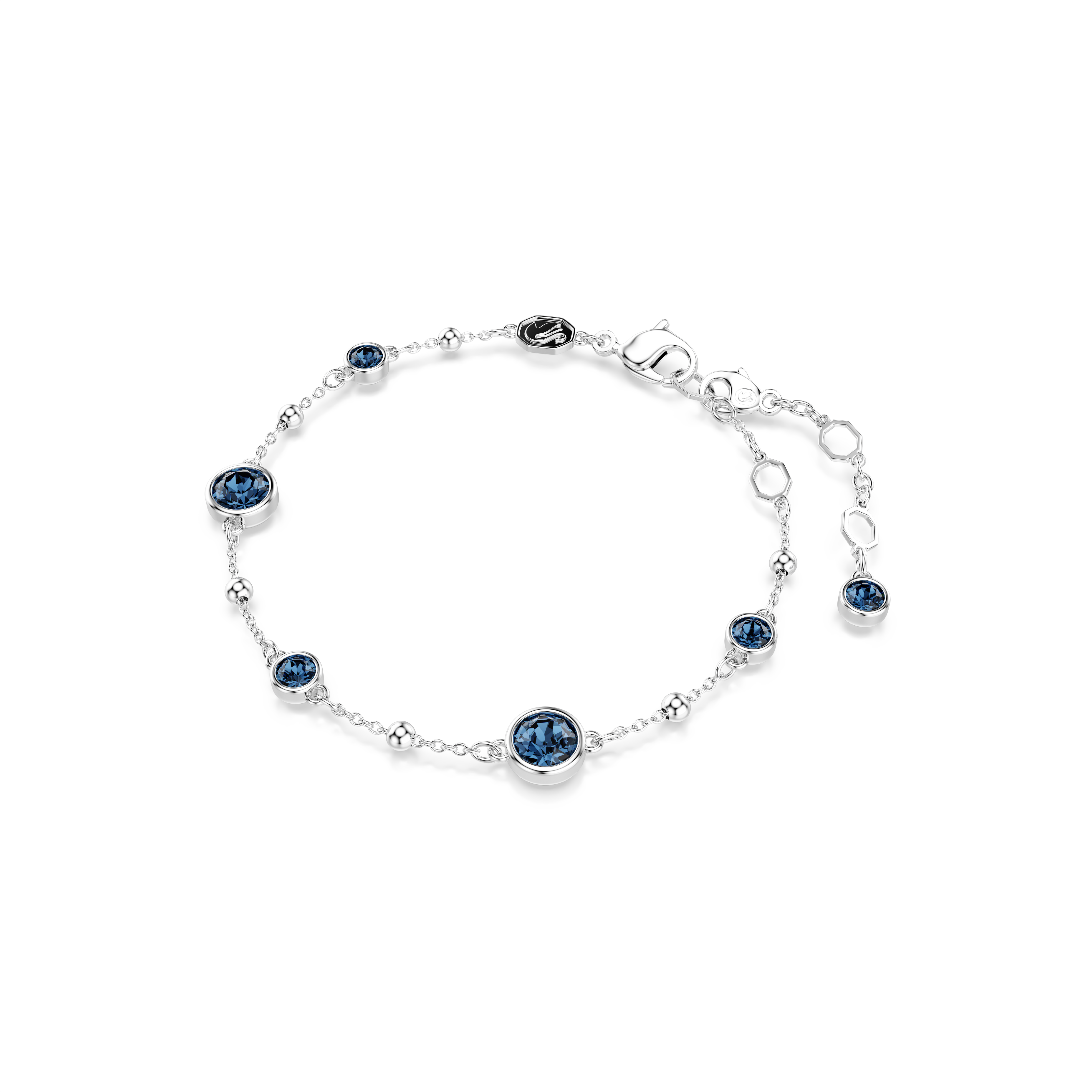 Swarovski Imber bracelet, Round cut, Blue, Rhodium plated 5730679