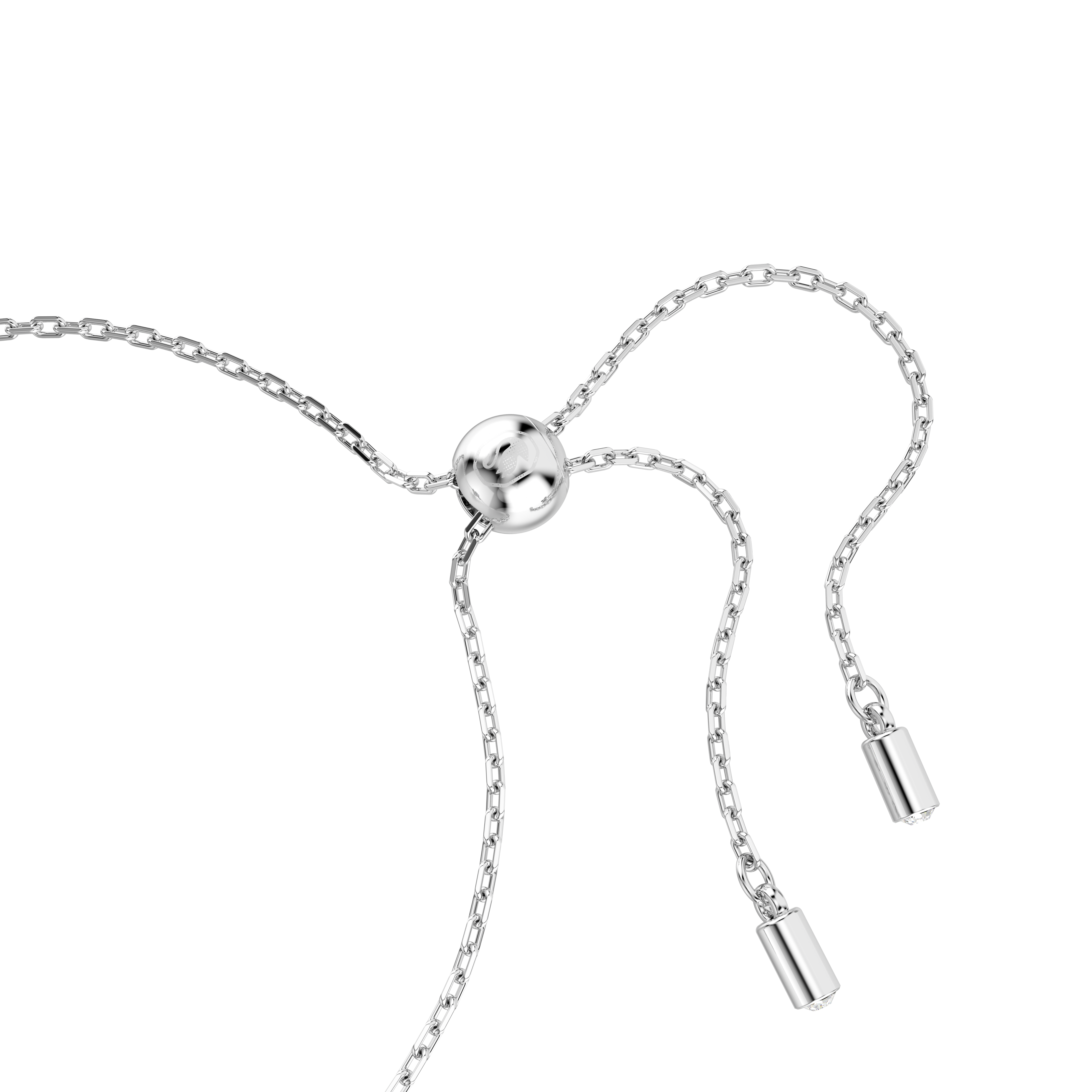 Swarovski Matrix bracelet, Baguette cut, Knot, White, Rhodium plated 5731101