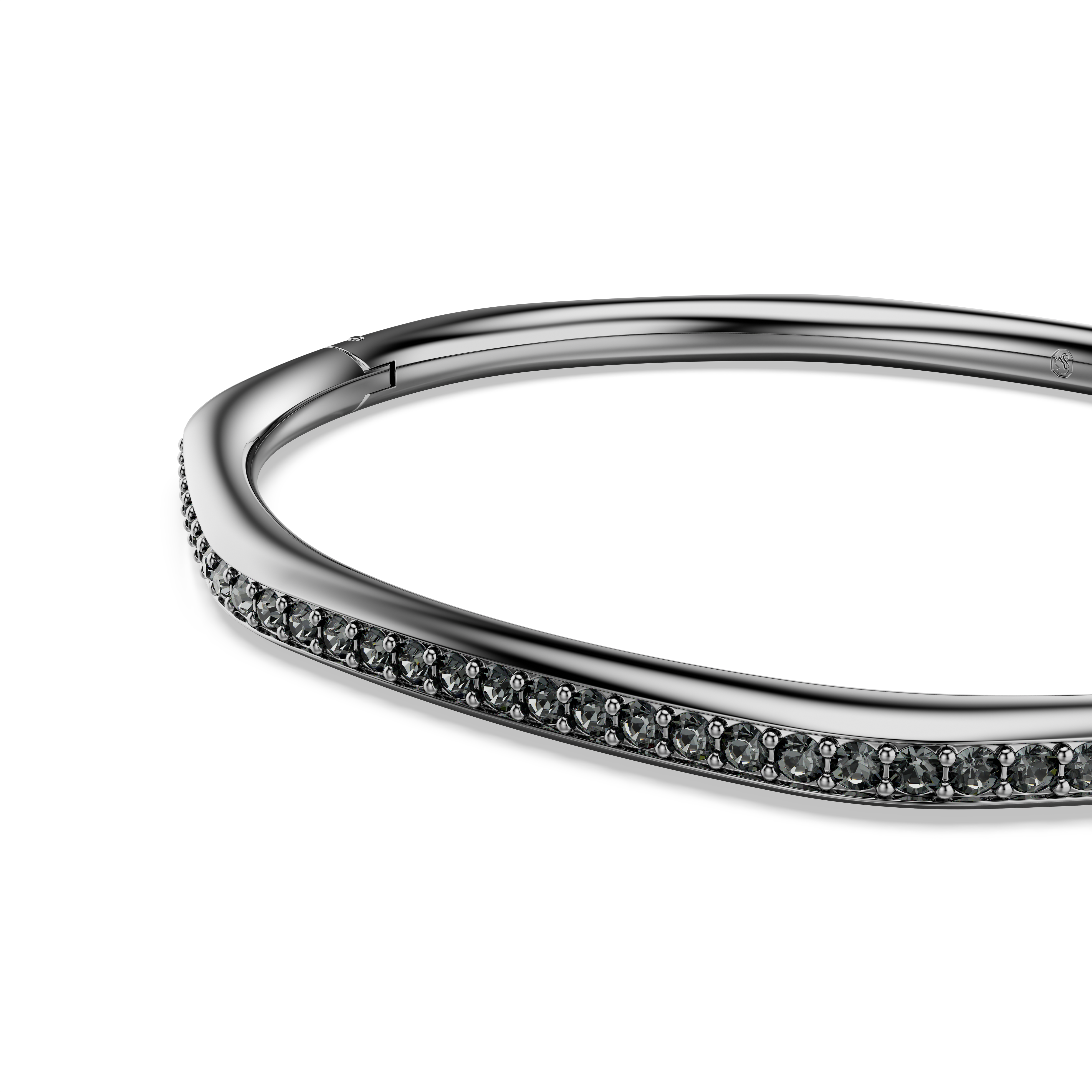 Swarovski Dextera bangle, Octagon shape, Round cut, White, Ruthenium plated 5732151