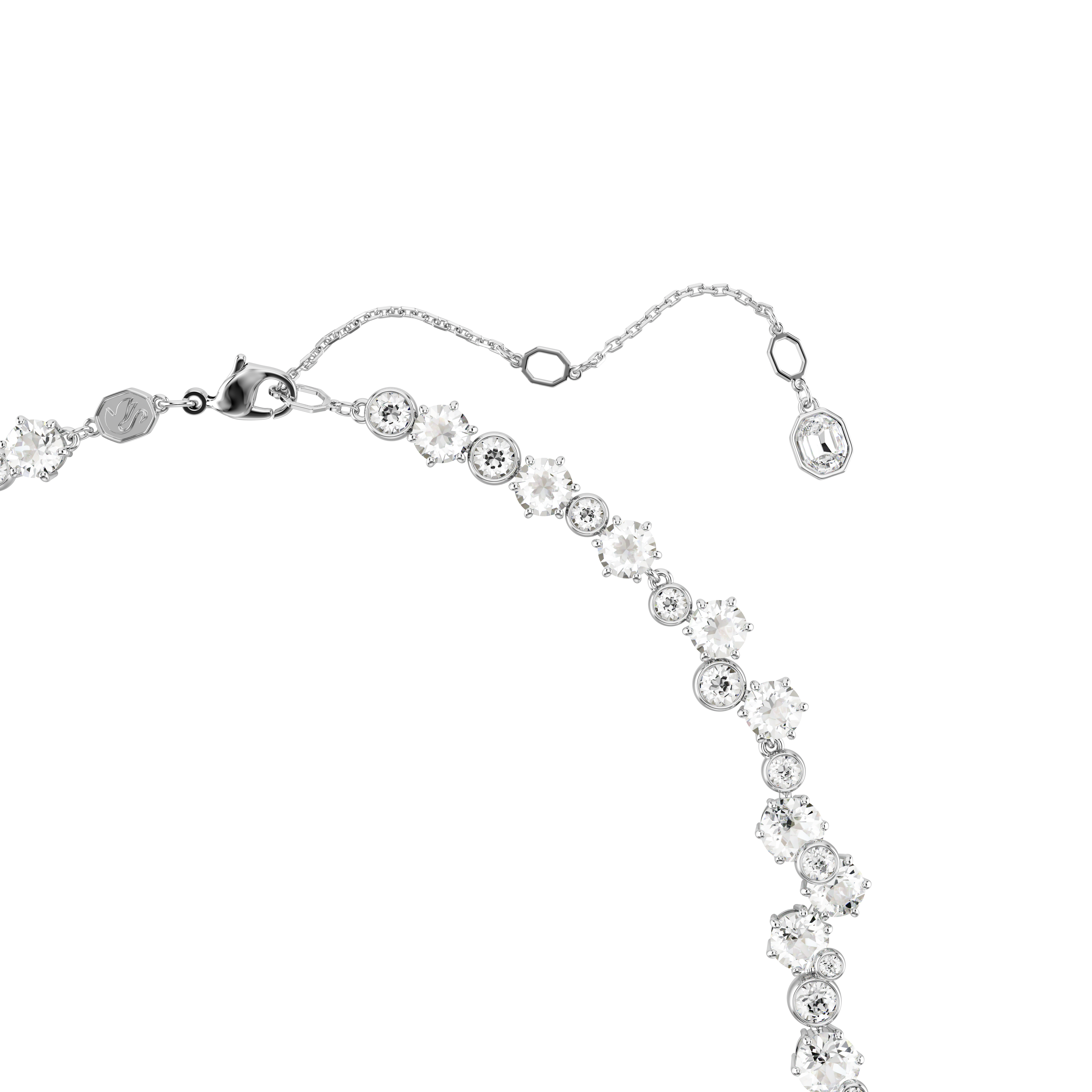 Swarovski Constella necklace, Mixed cuts, Clasp, White, Rhodium plated 5732249