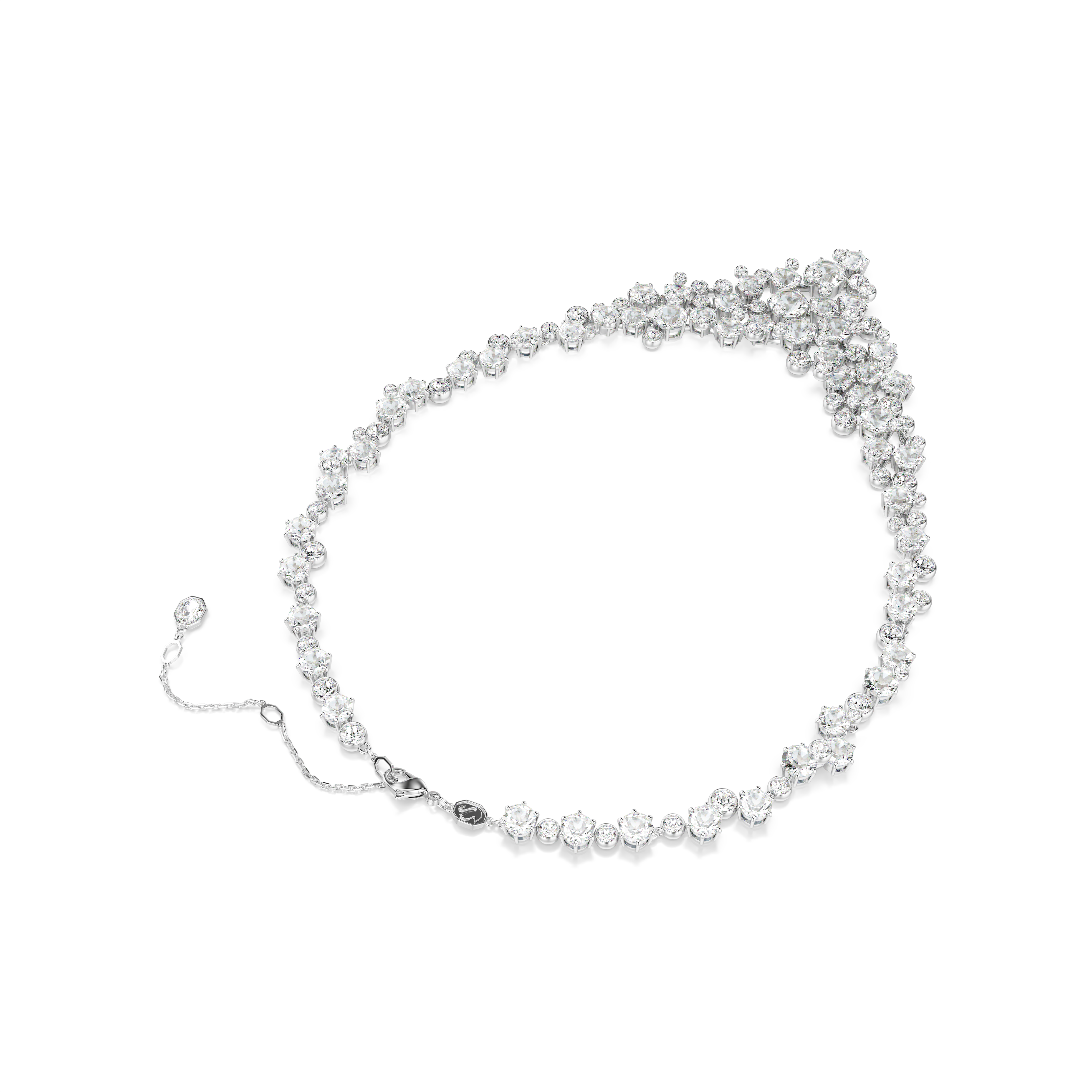 Swarovski Constella necklace, Mixed cuts, Clasp, White, Rhodium plated 5732249