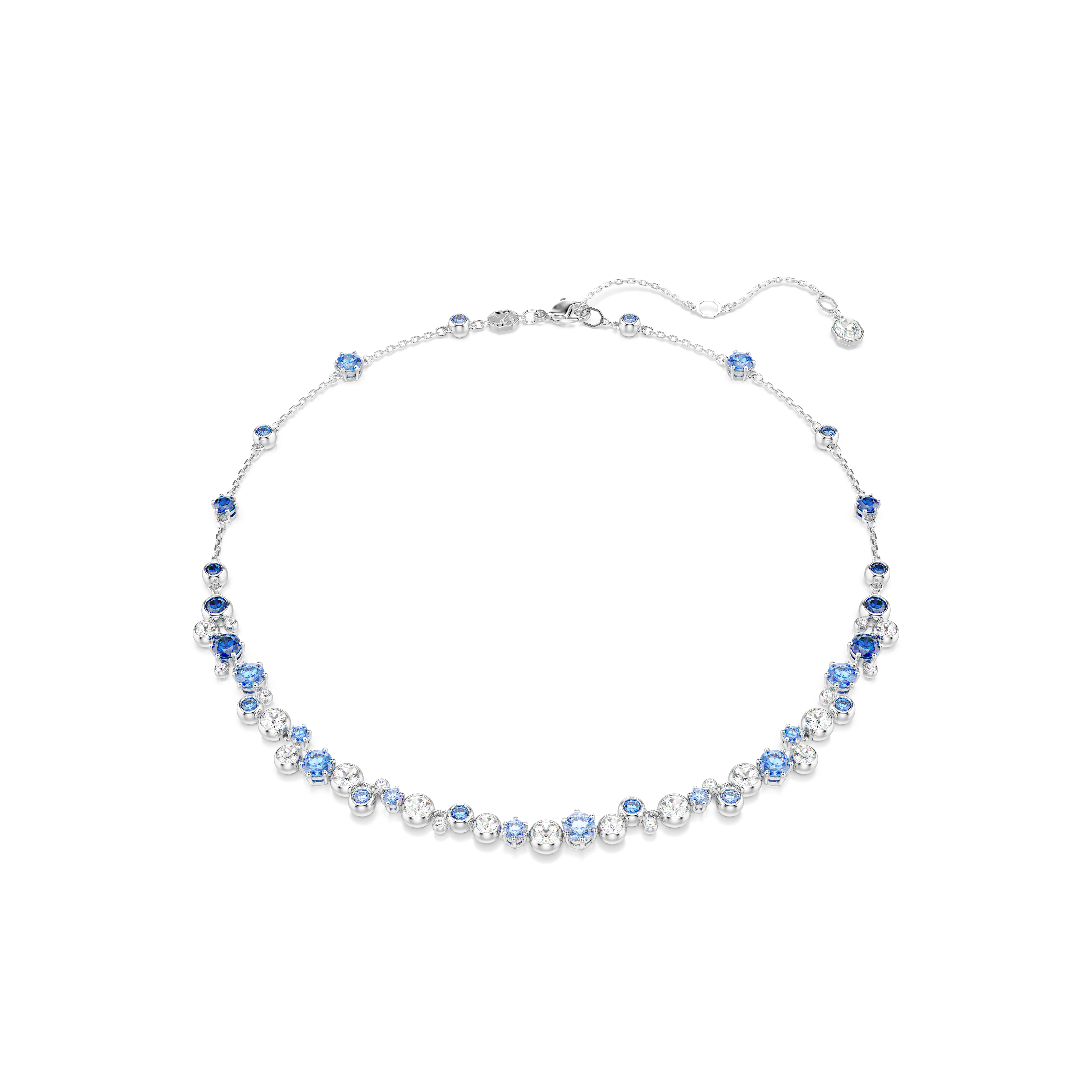 Swarovski Constella necklace, Mixed cuts, Blue, Rhodium plated 5732255