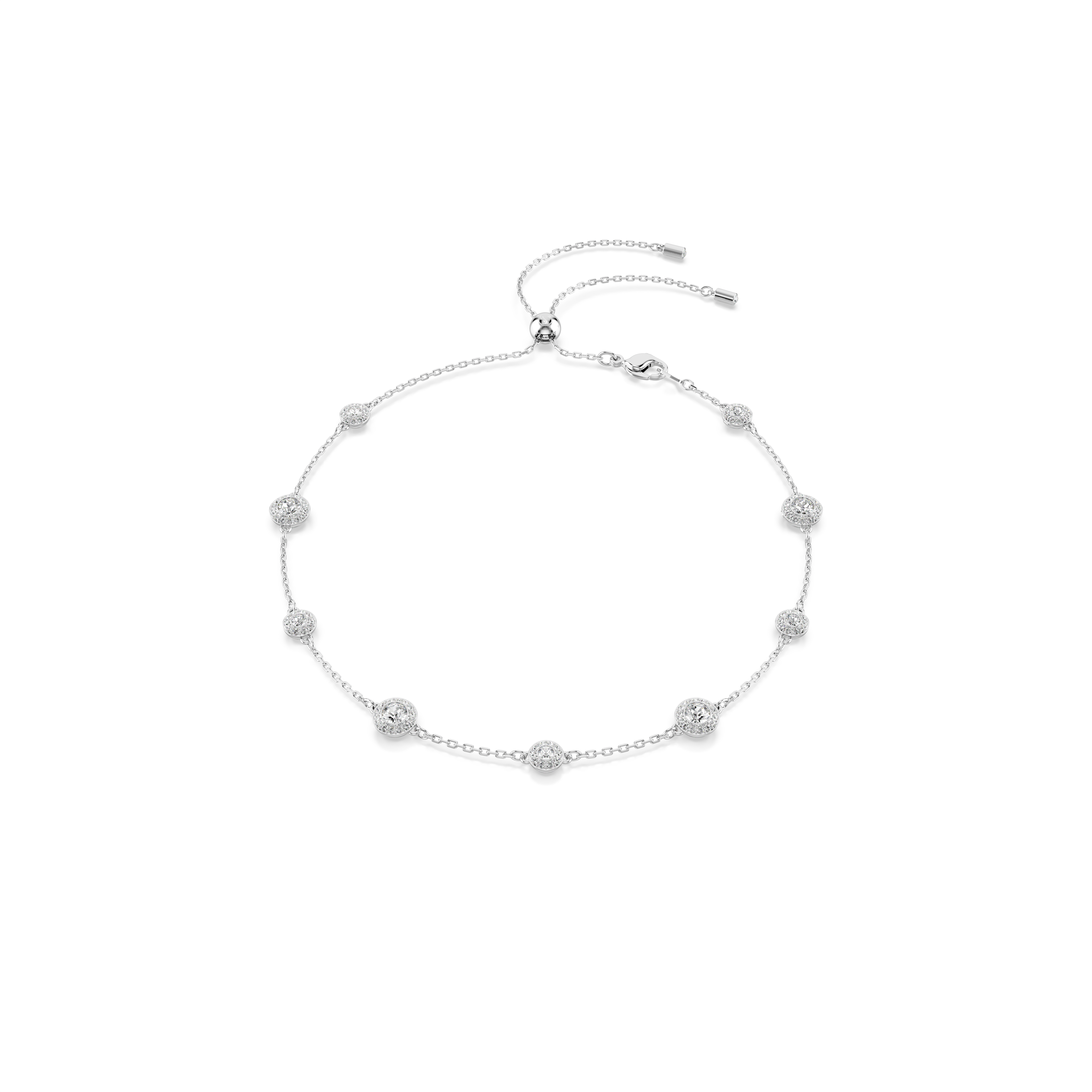 Swarovski Una Angelic necklace, Round cut, Double sided motifs, White, Rhodium plated 5732275