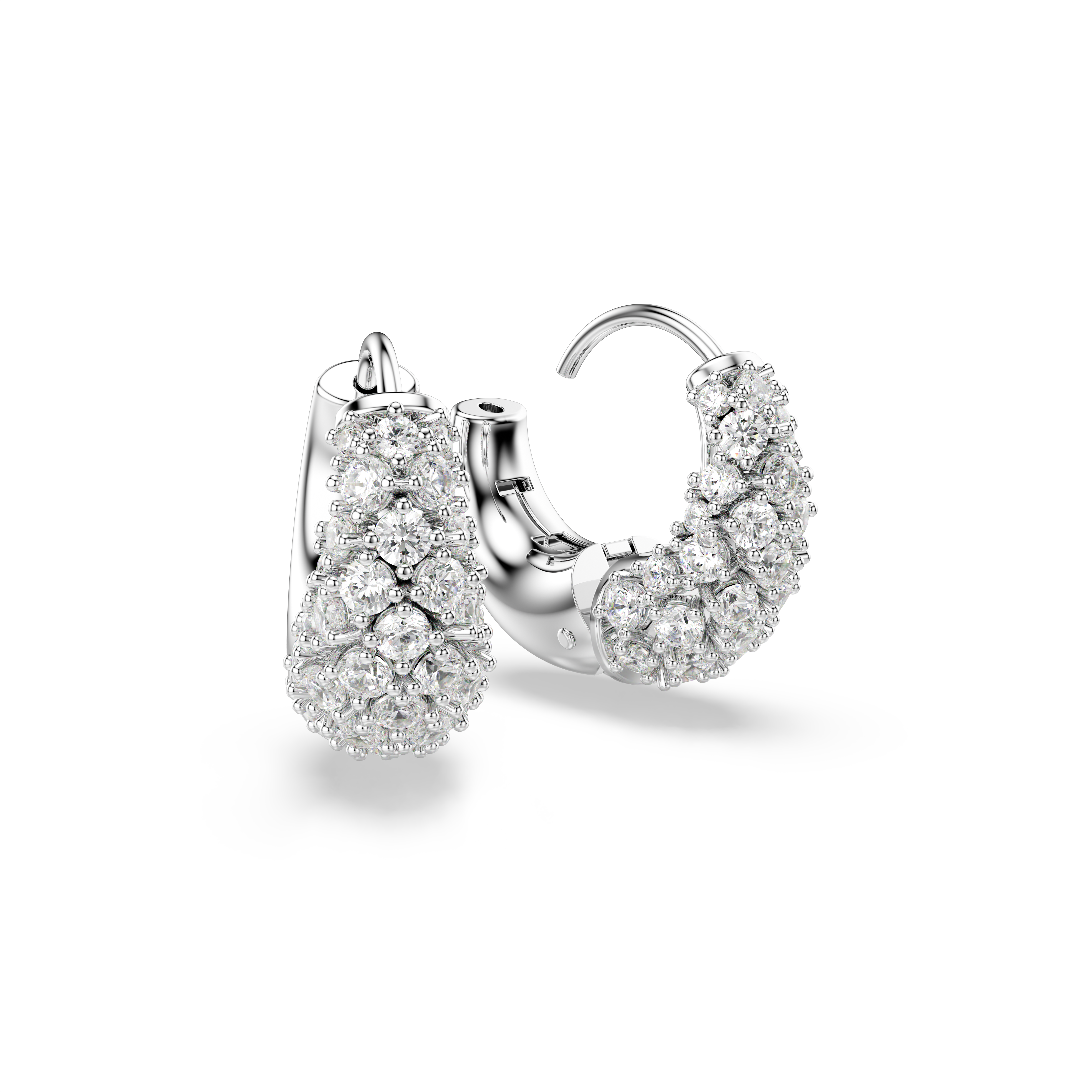 Swarovski Sublima earrings, White, Rhodium plated 5732282