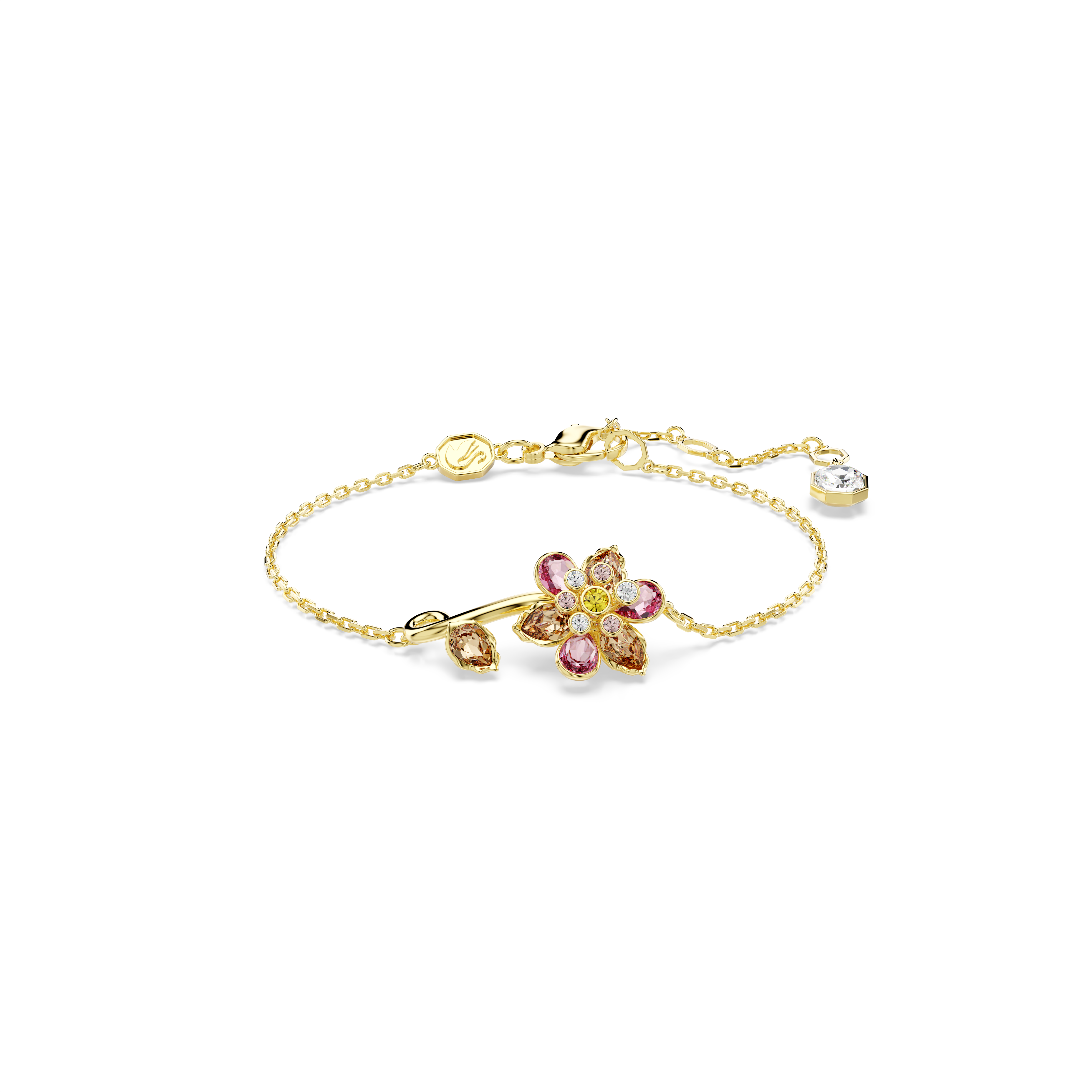 Swarovski Idyllia bracelet, Mixed cuts, Flower, Multicolored, Gold-tone plated 5732423