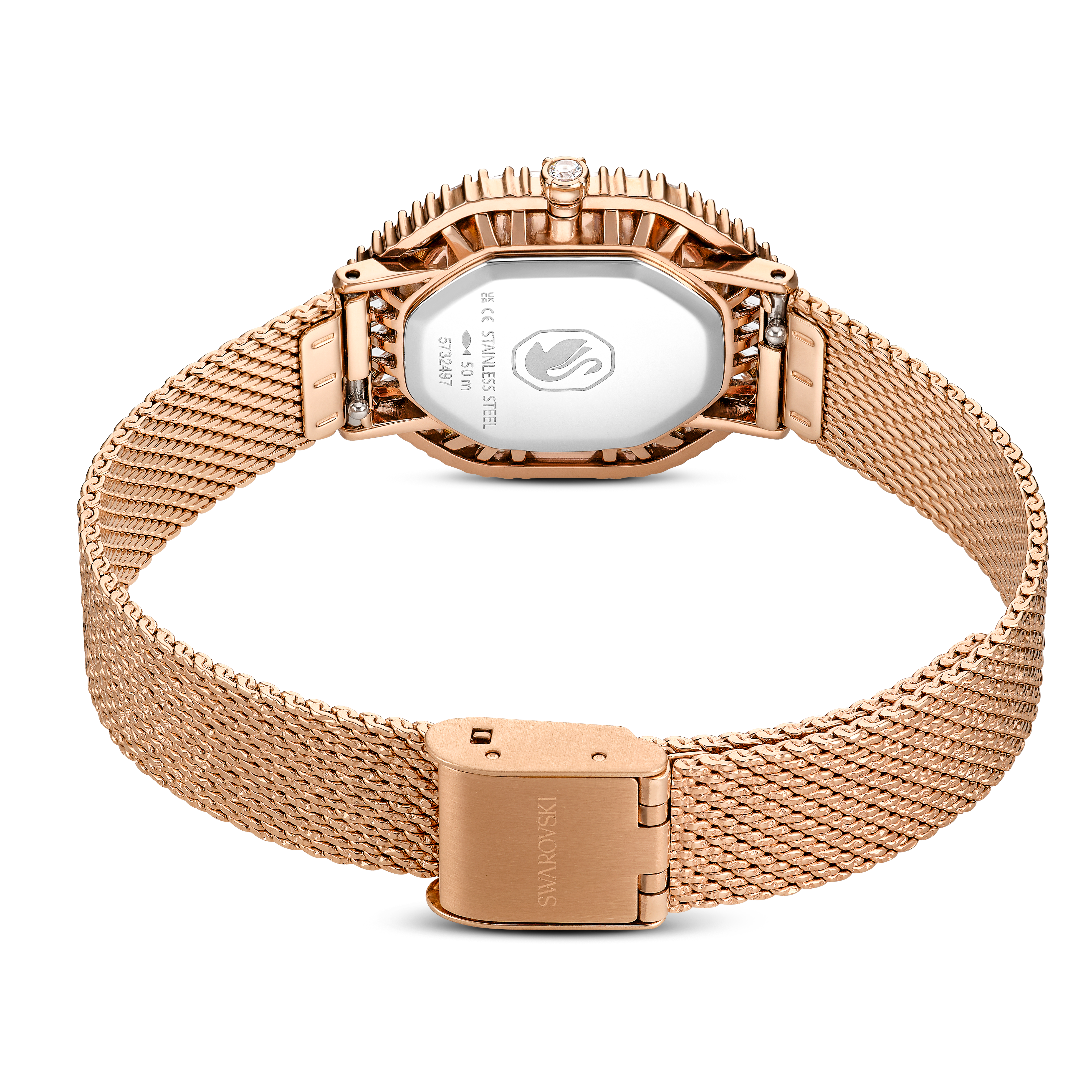 Swarovski Matrix octagon watch, Metal bracelet, Rose gold tone, Rose gold-tone finish 5732497