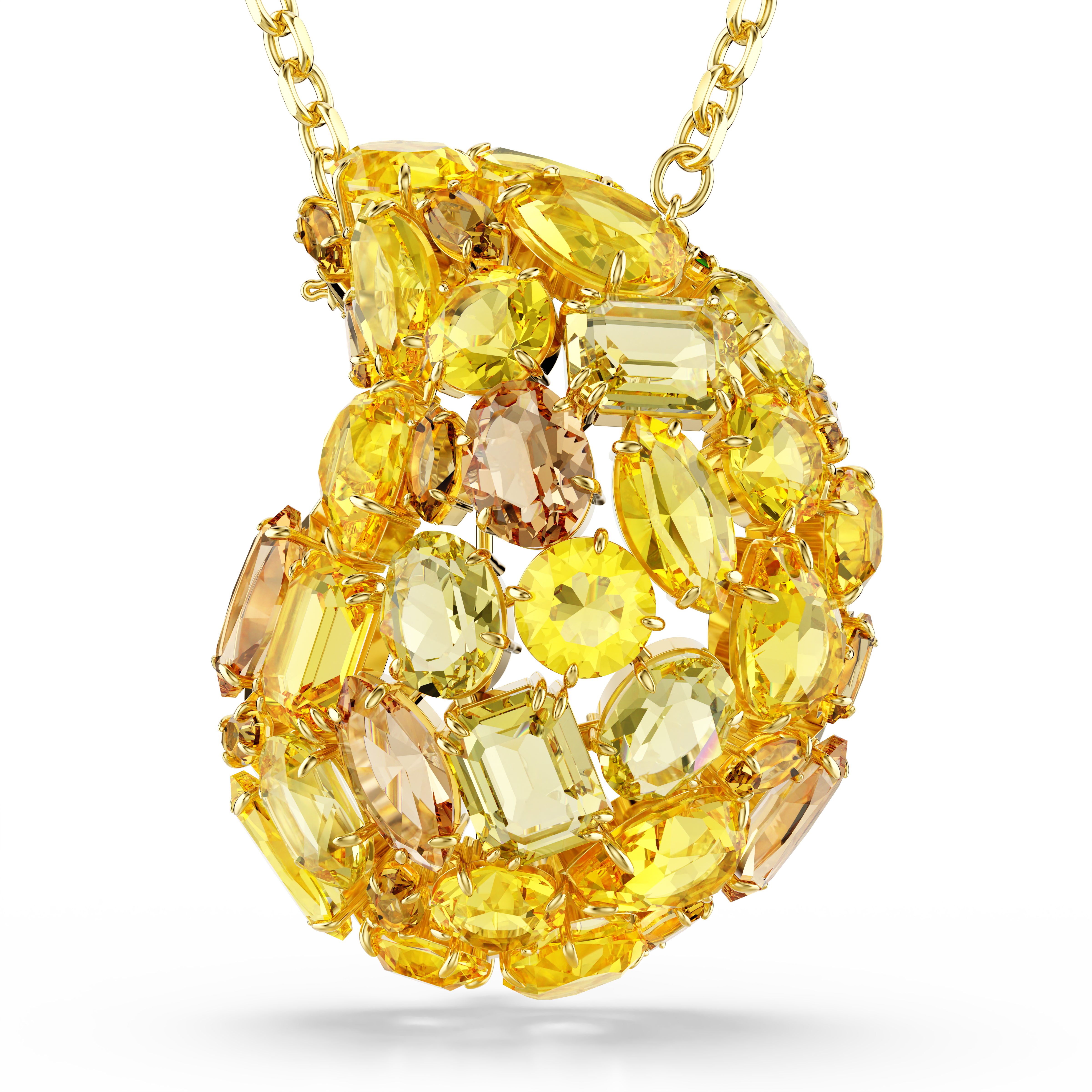 Swarovski Gema pendant and brooch, Yellow, Gold-tone plated 5732839