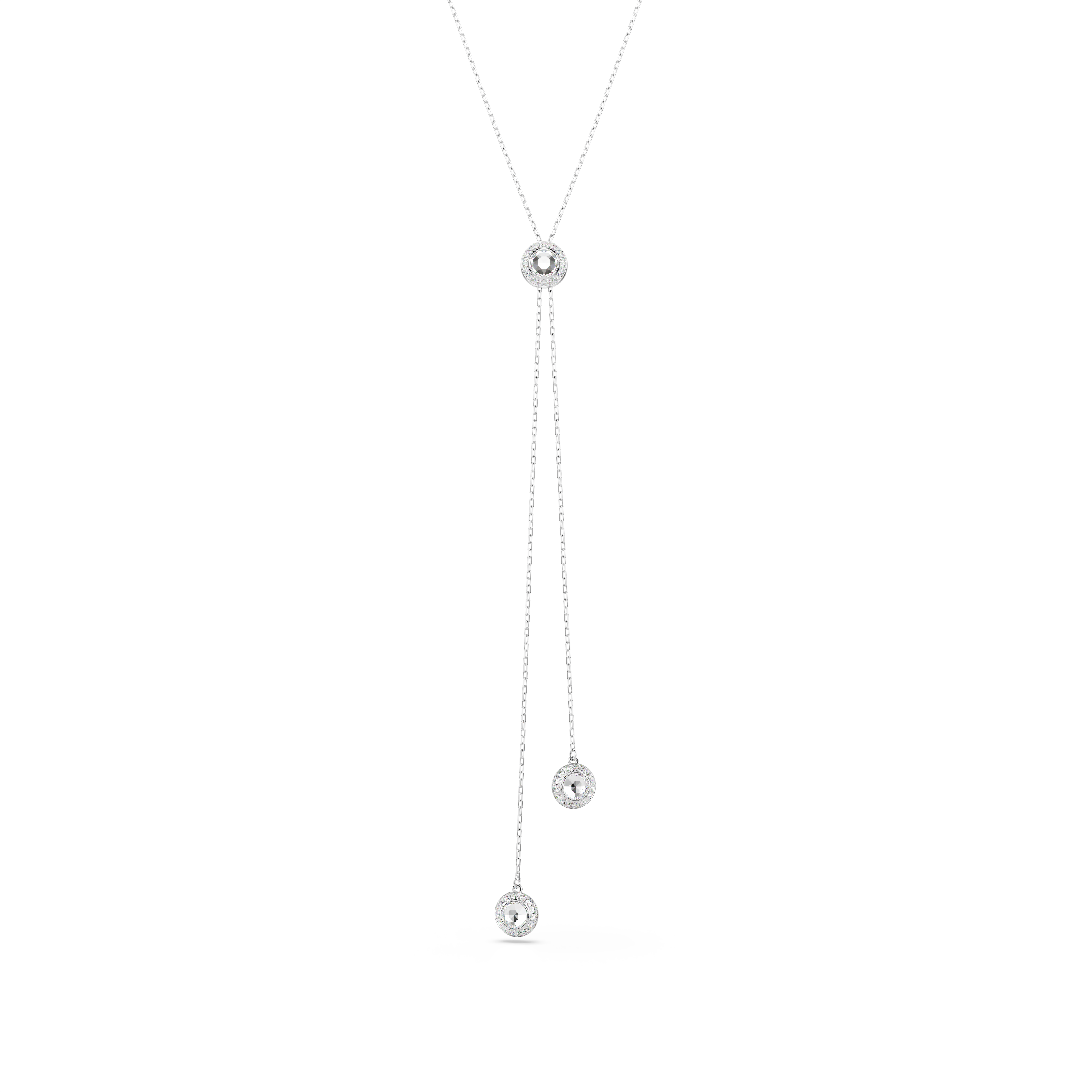 Swarovski Una Angelic Y pendant, Round cut, White, Rhodium plated 5733067