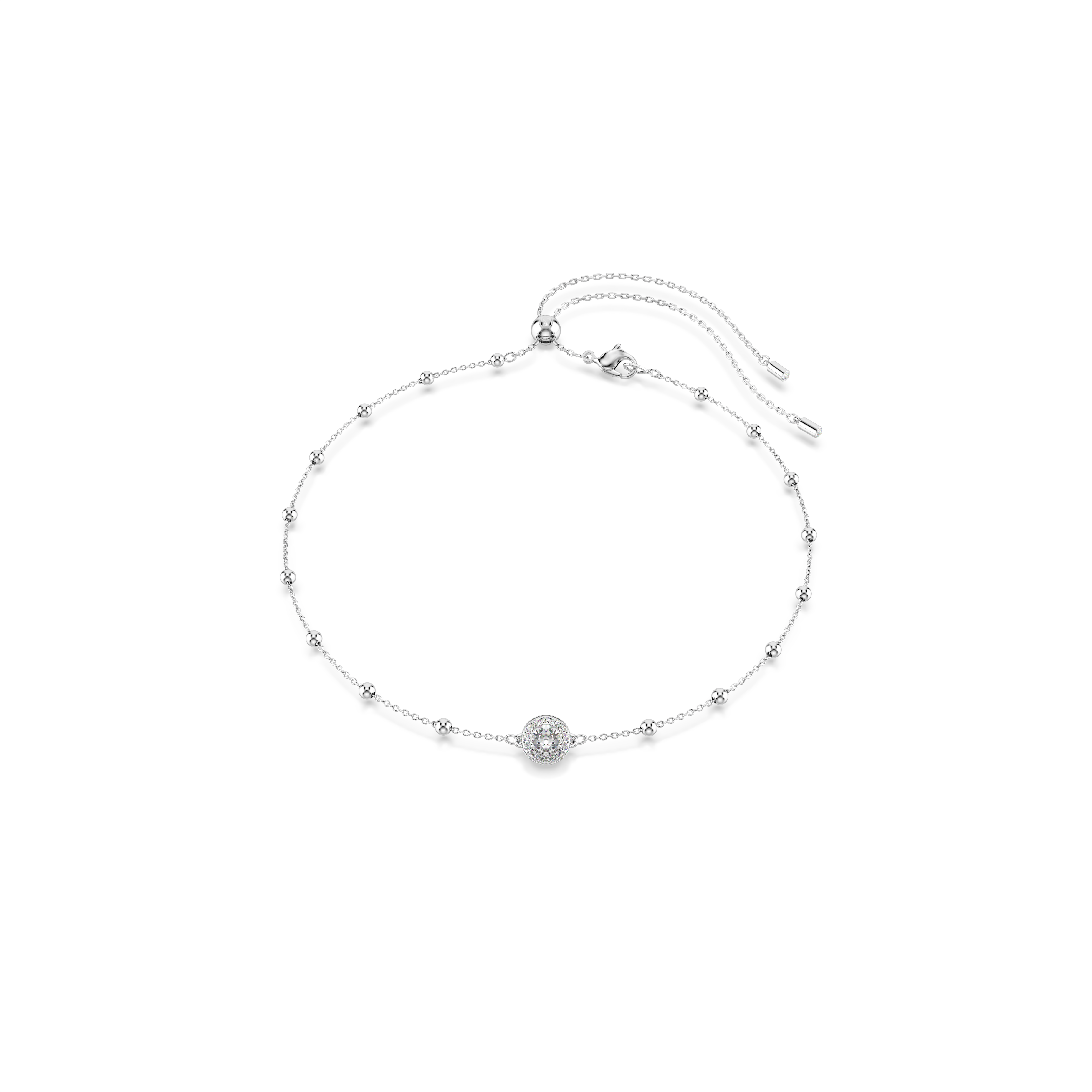 Swarovski Una Angelic pendant, Round cut, Double sided motifs, White, Rhodium plated 5733116