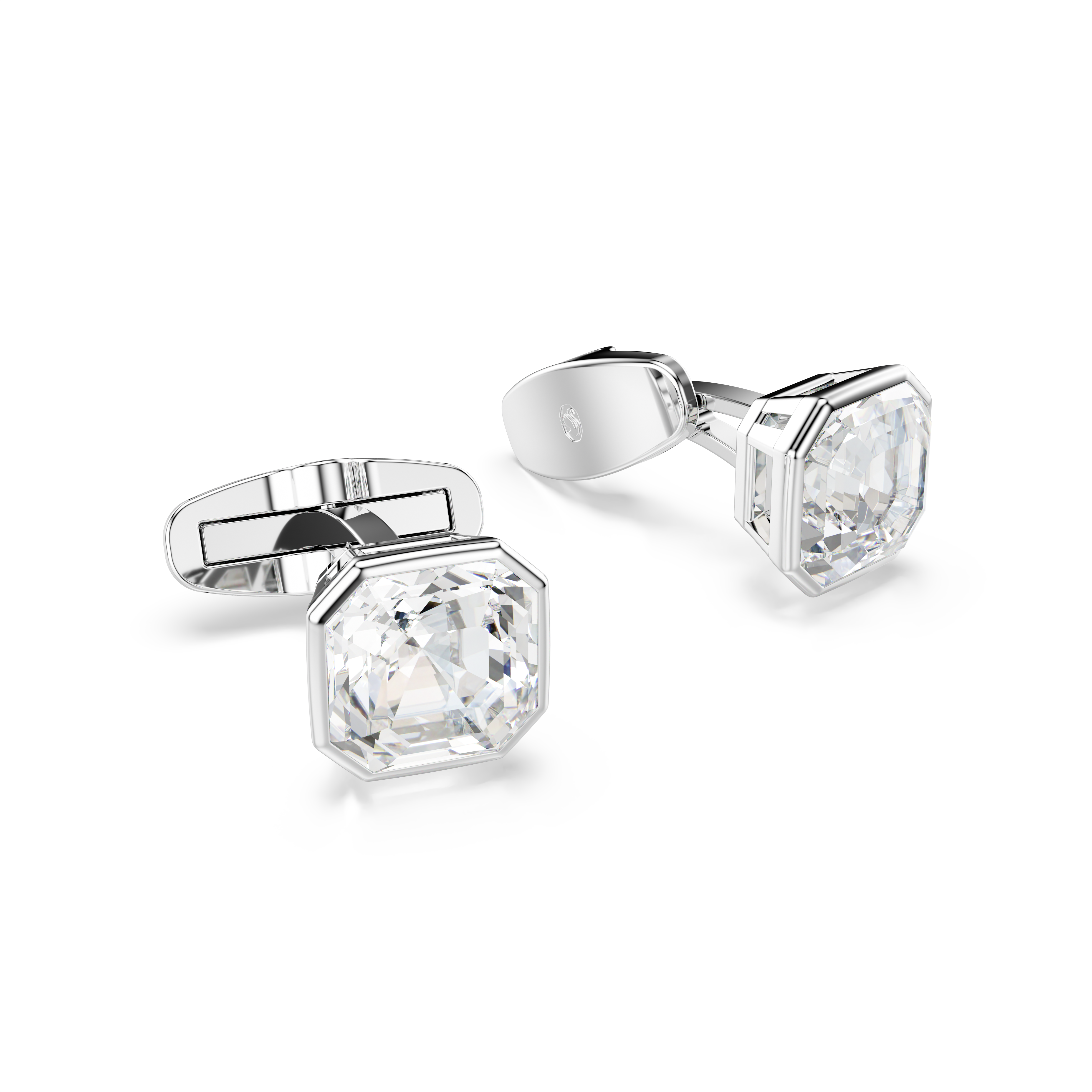 Swarovski Millenia cufflinks, Octagon cut, White, Rhodium plated 5733306