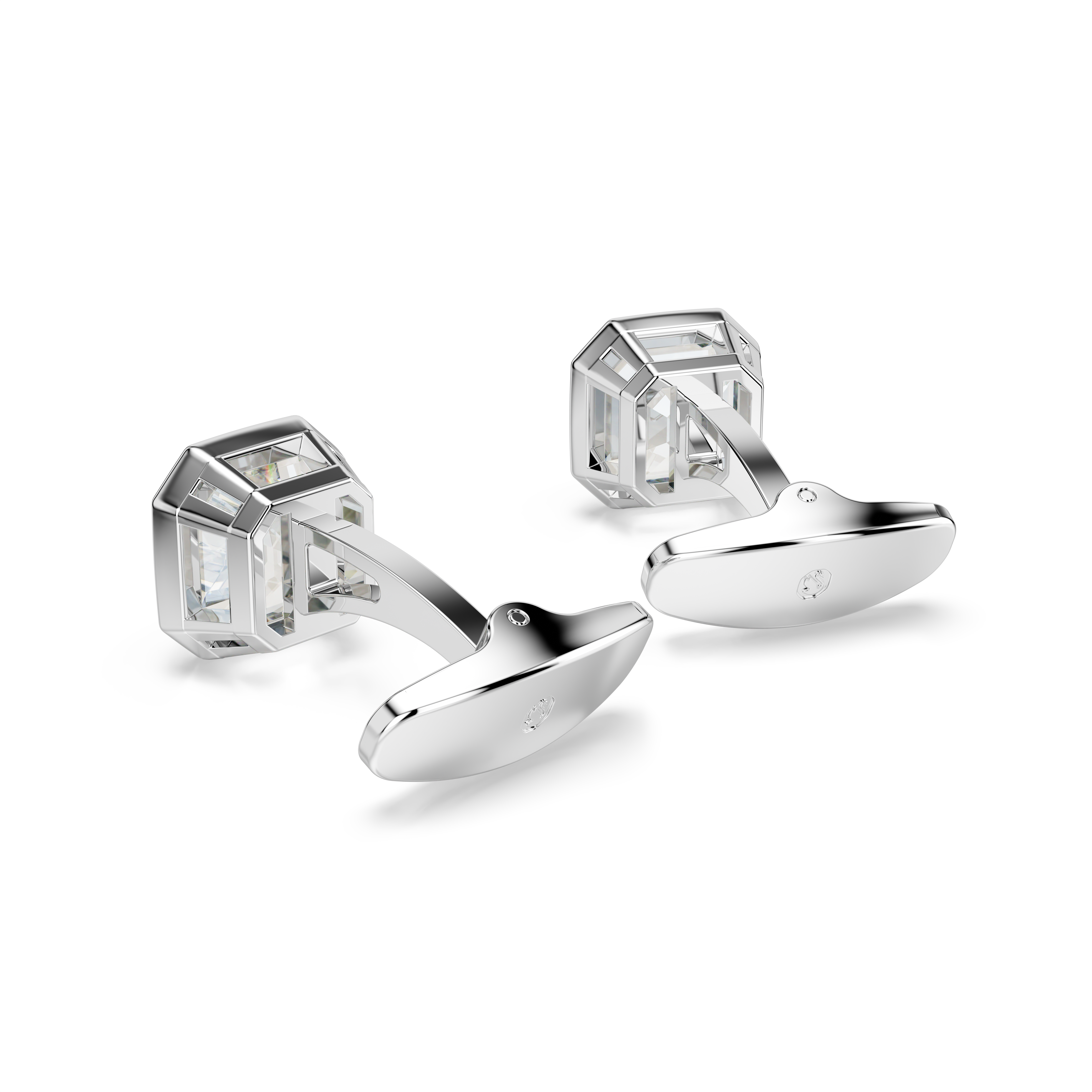 Swarovski Millenia cufflinks, Octagon cut, White, Rhodium plated 5733306