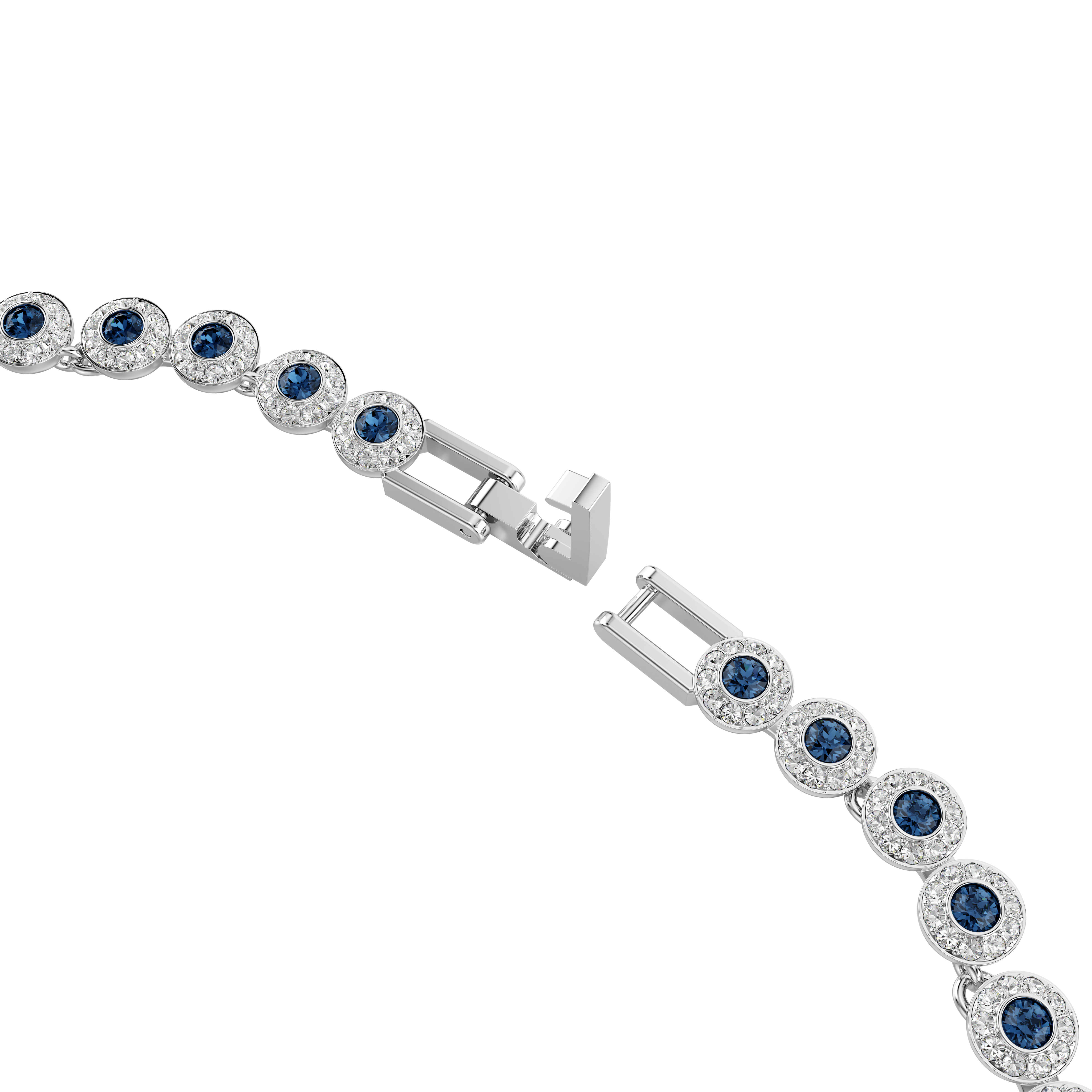 Swarovski Una Angelic necklace, Round cut, Blue, Rhodium plated 5733402