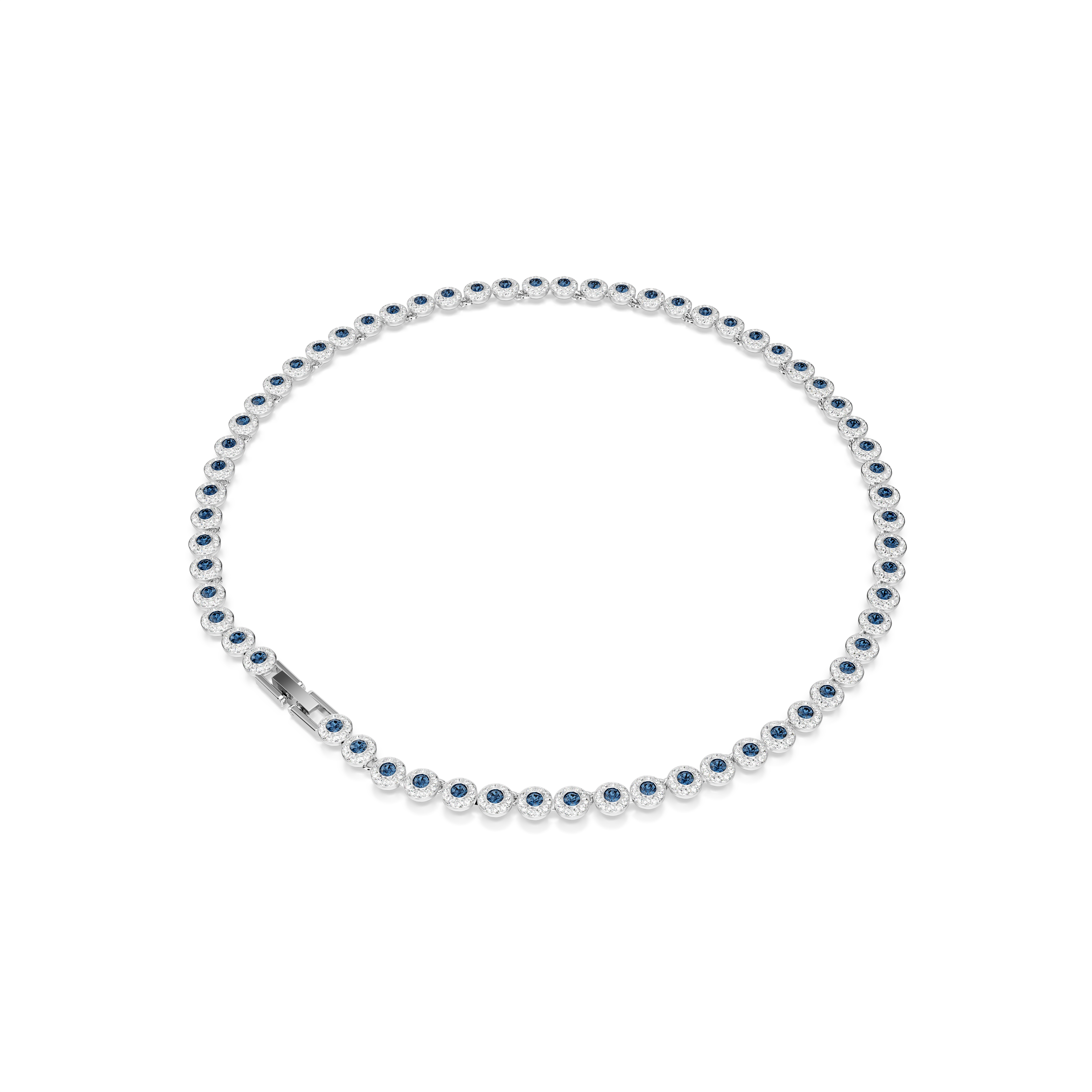 Swarovski Una Angelic necklace, Round cut, Blue, Rhodium plated 5733402