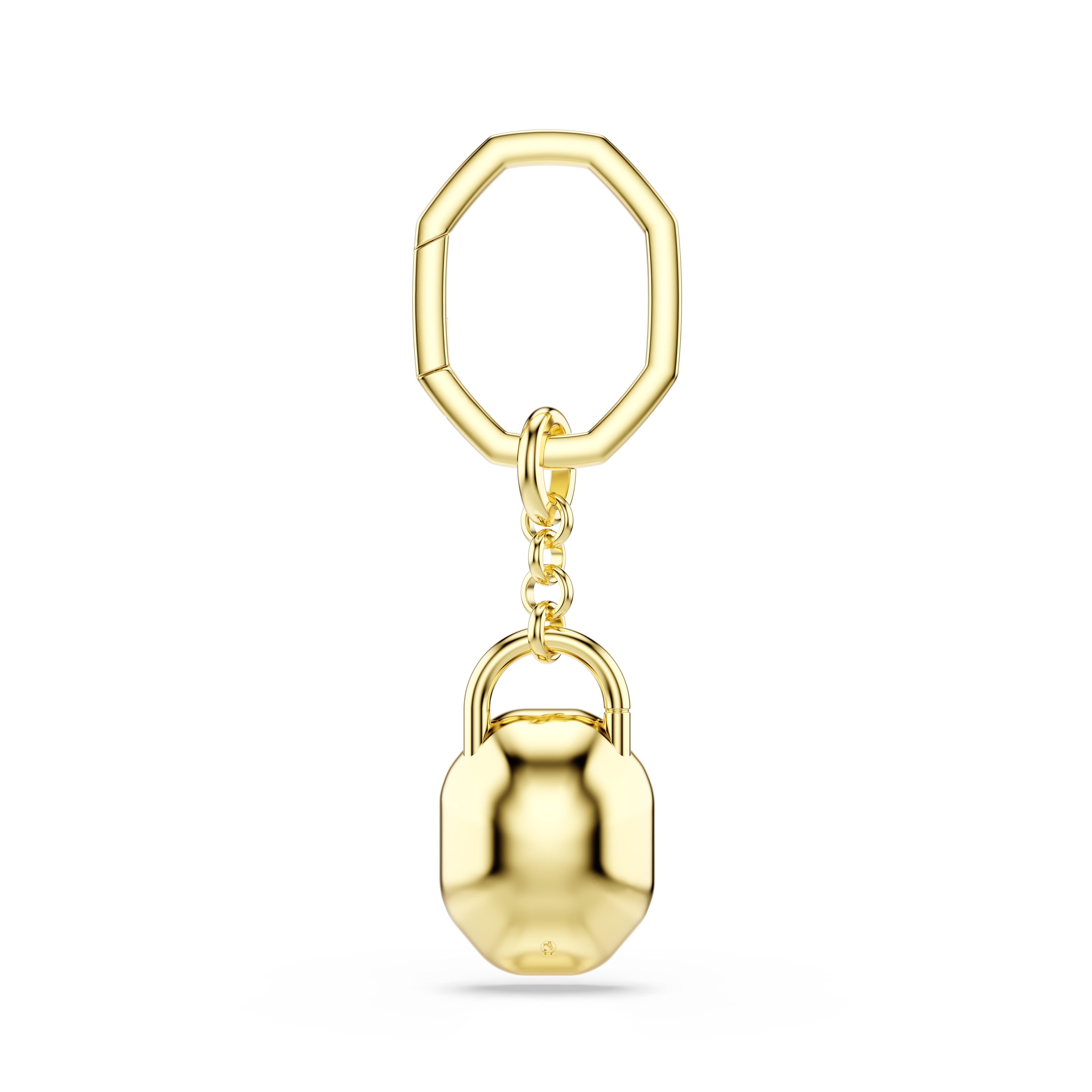 Swarovski Key ring, Oval cut, White, Gold-tone plated 5733765