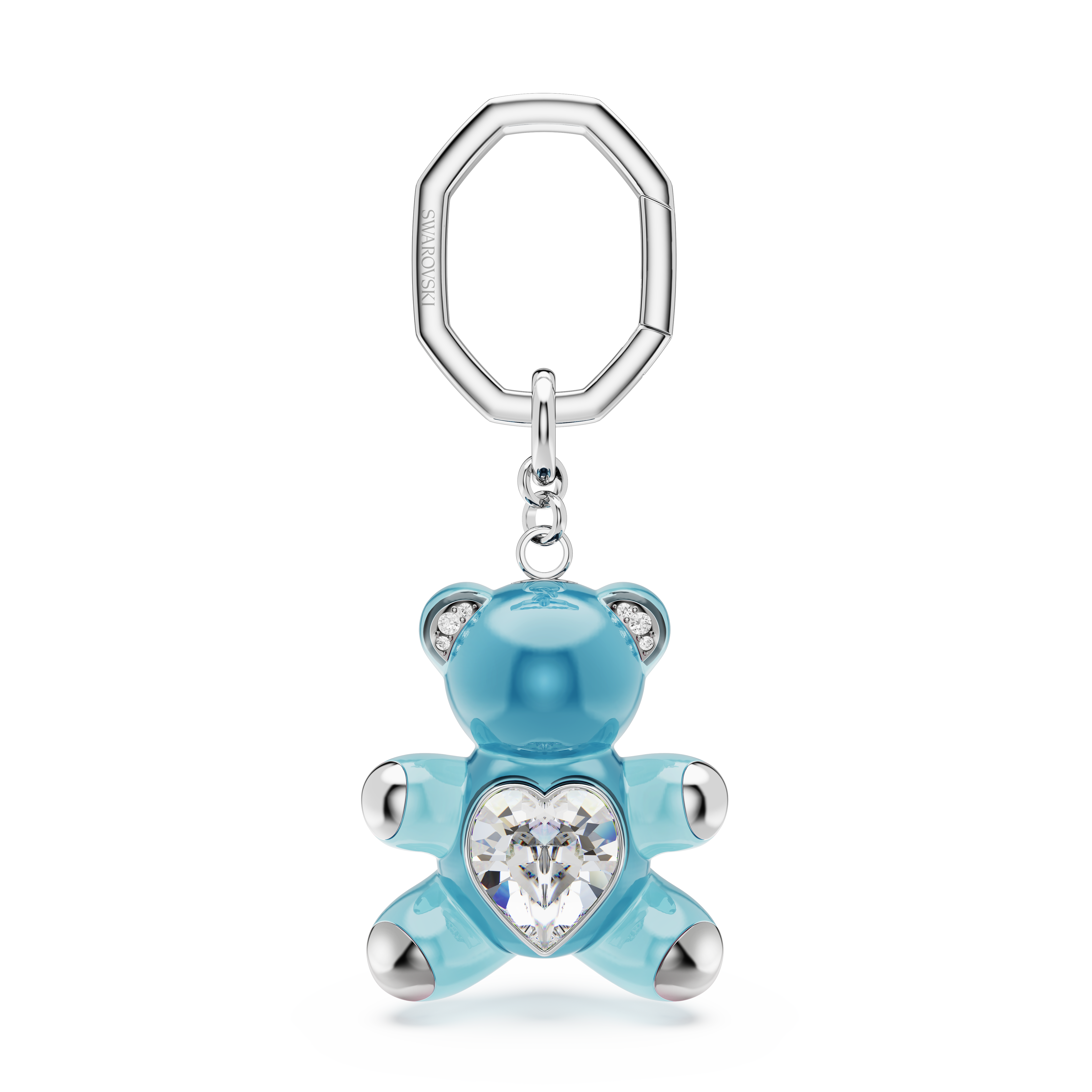 Swarovski Teddy key ring, Bear, Blue, Rhodium plated 5733826