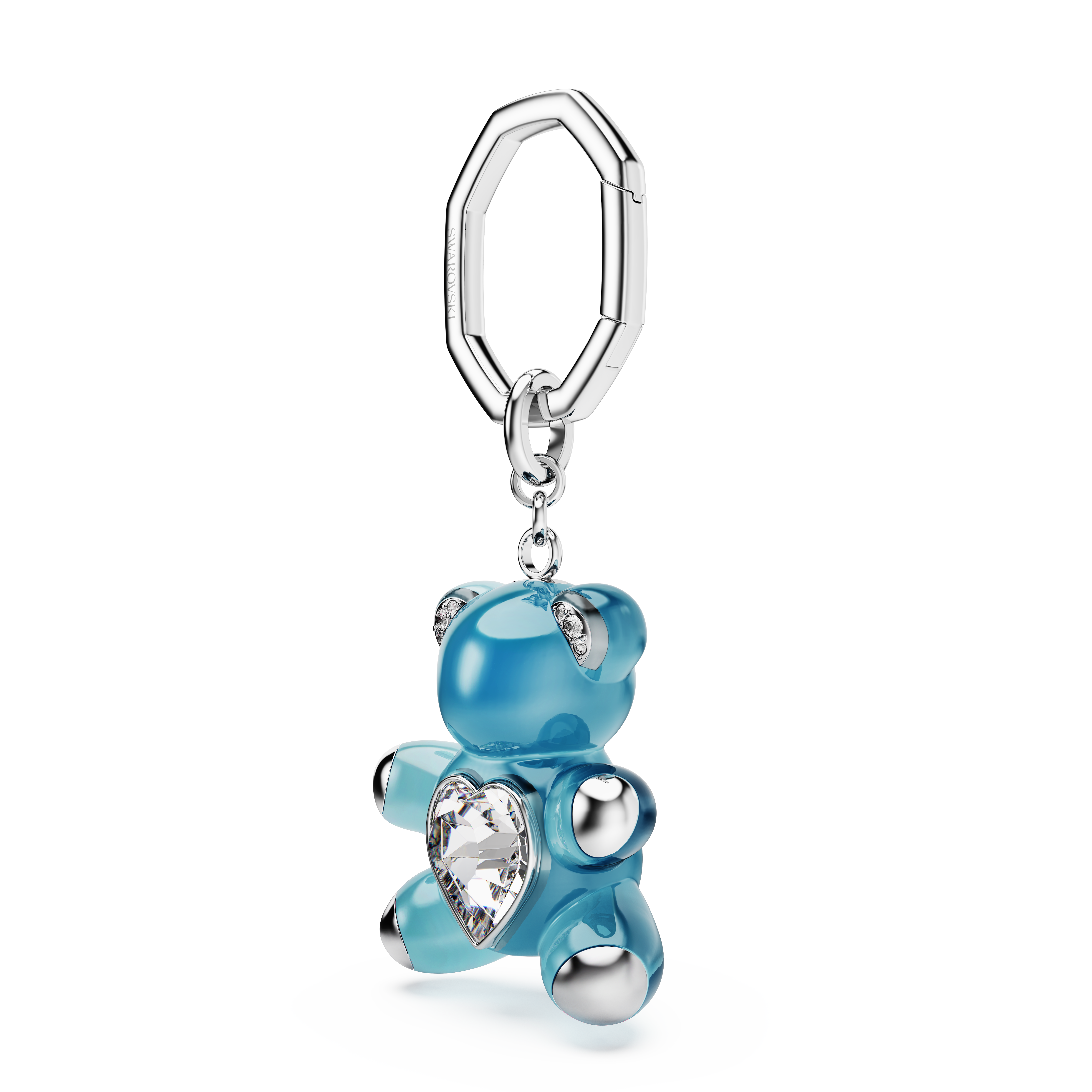 Swarovski Teddy key ring, Bear, Blue, Rhodium plated 5733826
