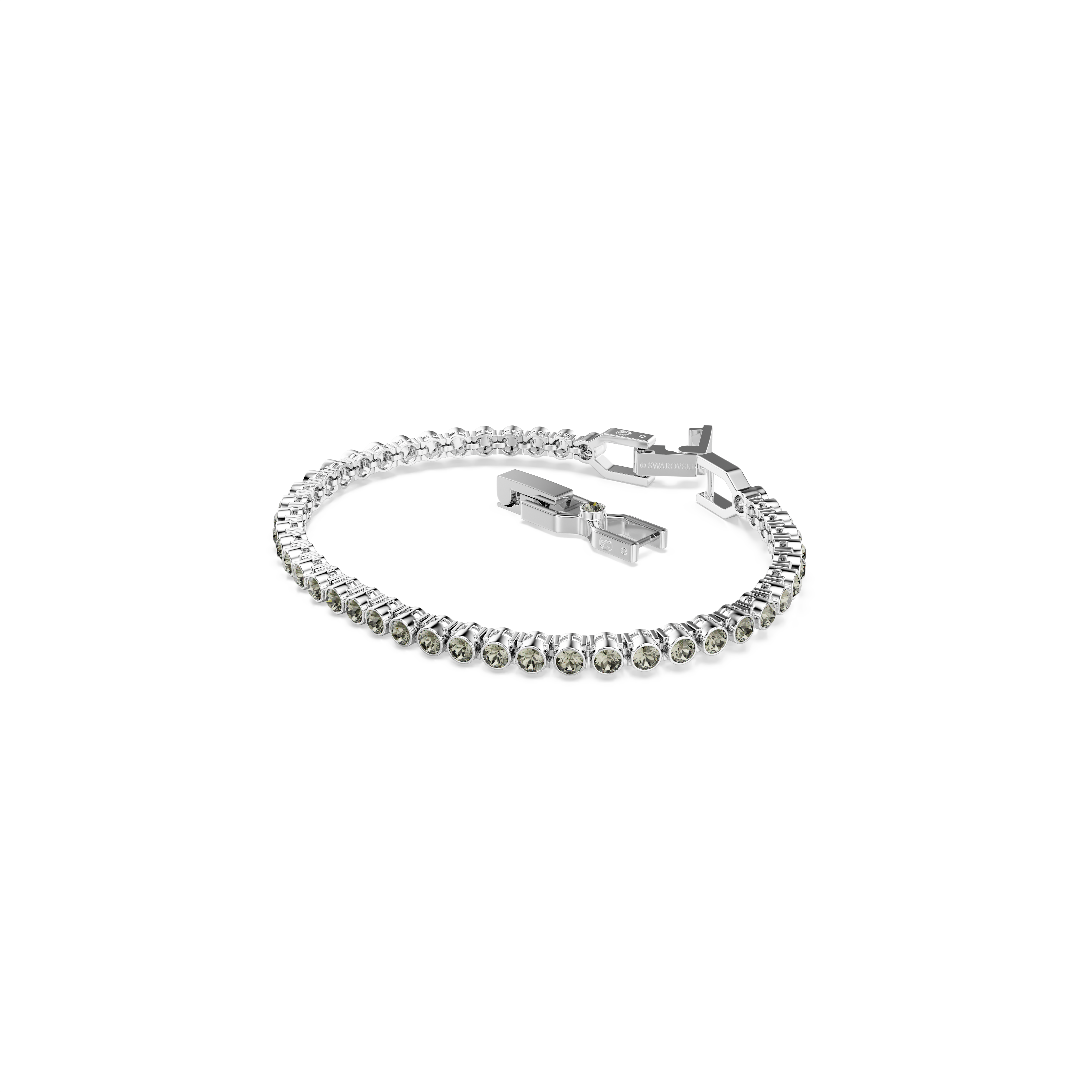 Swarovski Imber Emily Tennis bracelet, Round cut, Black, Rhodium plated 5734238