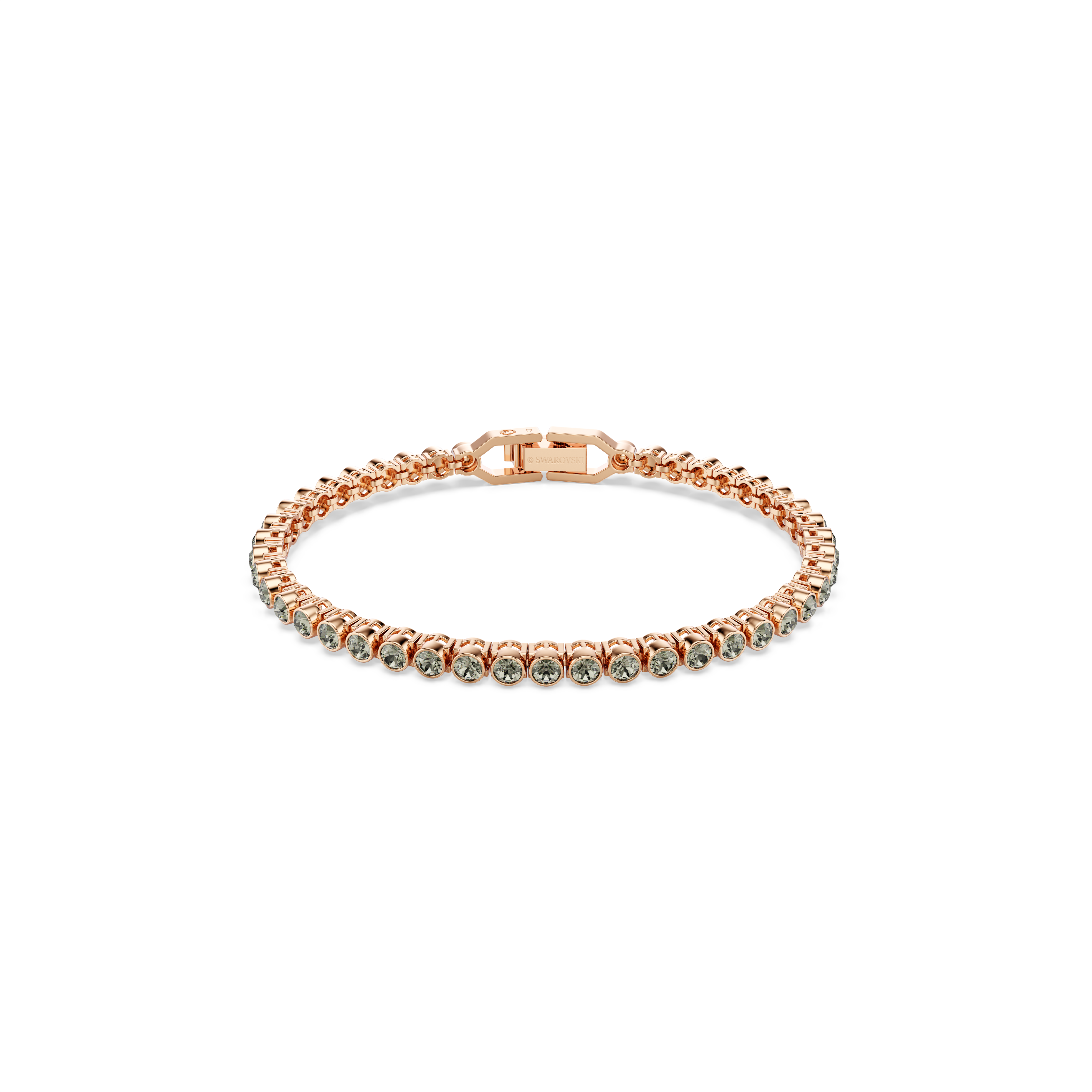 Swarovski Imber Emily Tennis bracelet, Round cut, Black, Rose gold-tone plated 5734240