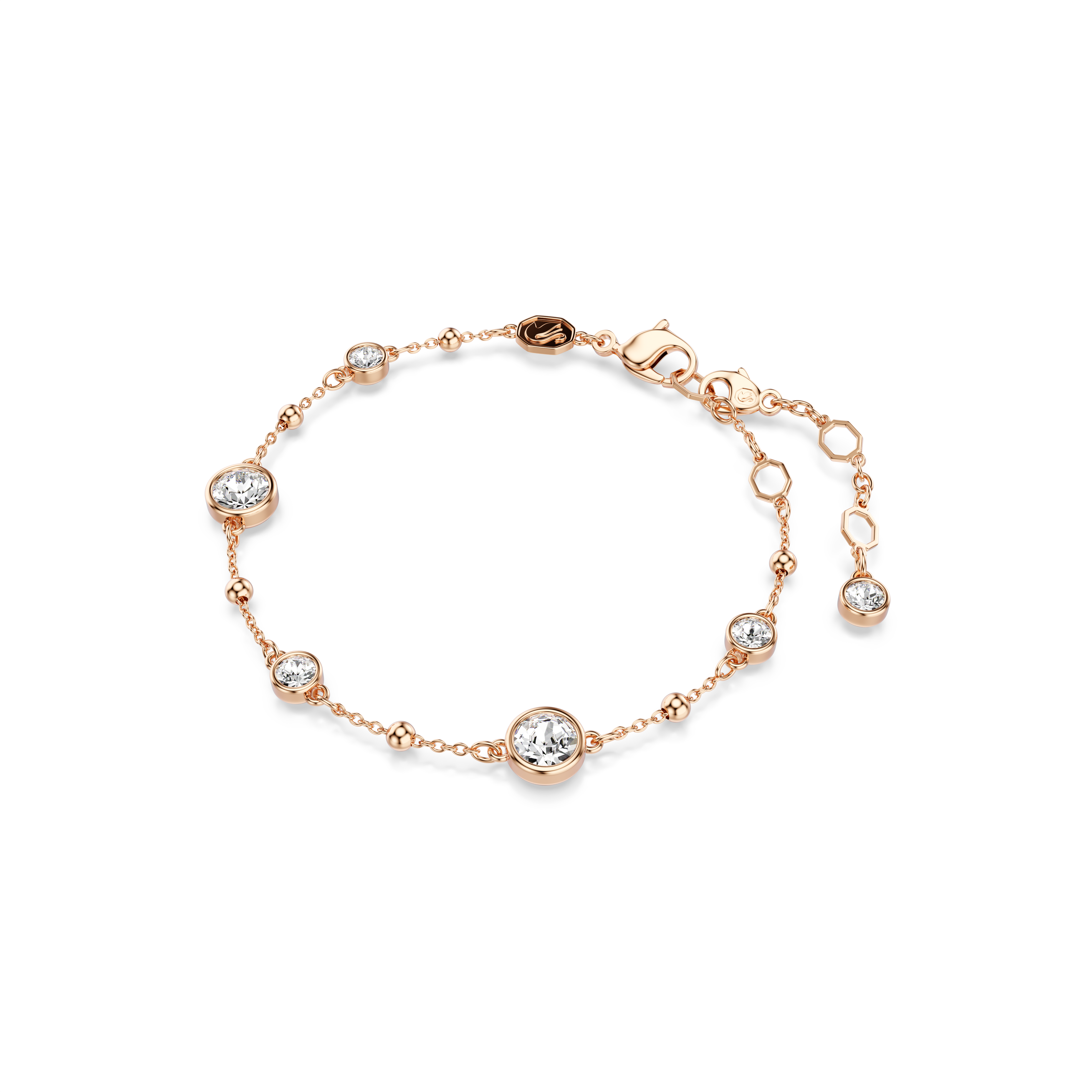 Swarovski Imber bracelet, Round cut, White, Rose gold-tone plated 5734470