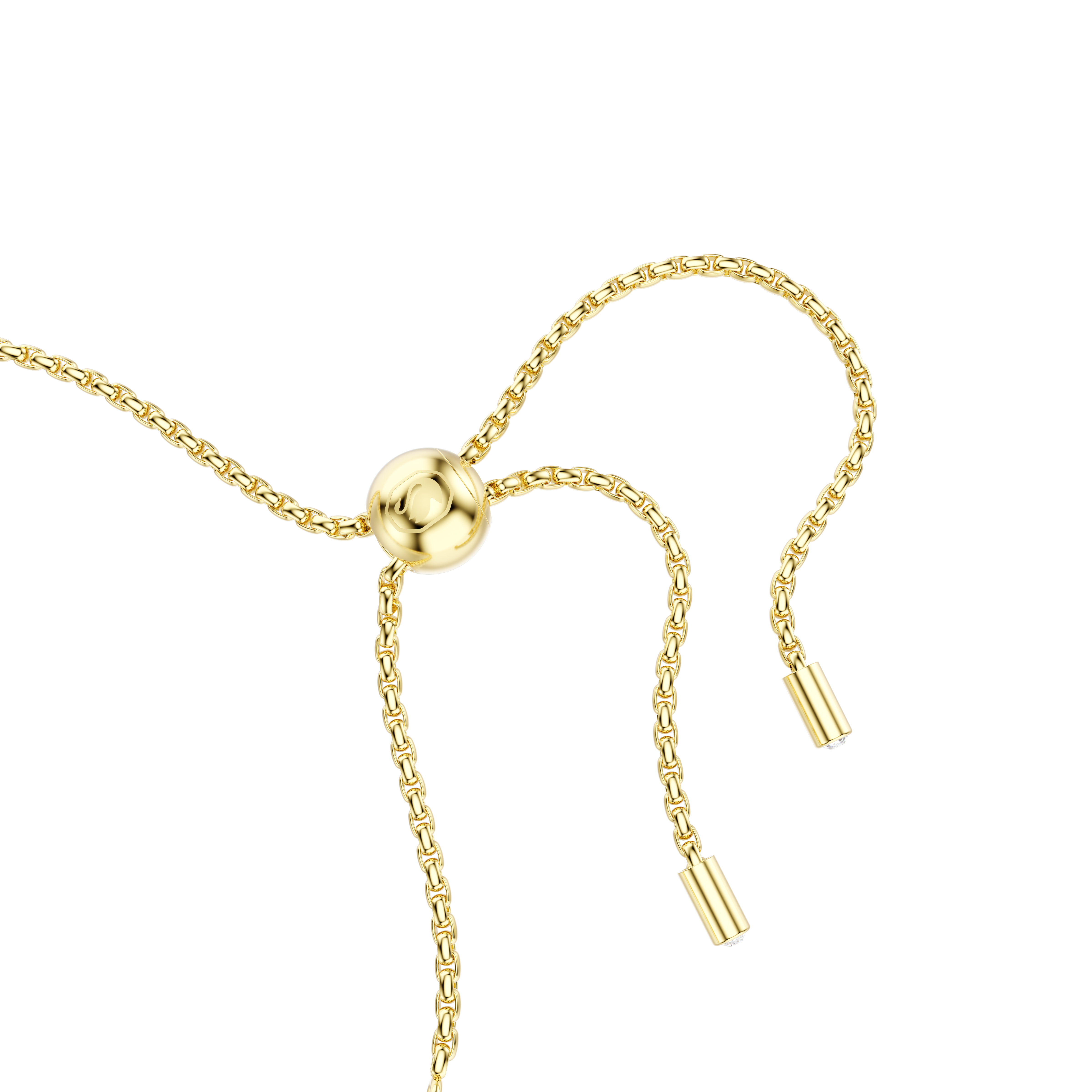 Swarovski Matrix Tennis bracelet, Round cut, White, Gold-tone plated 5734472