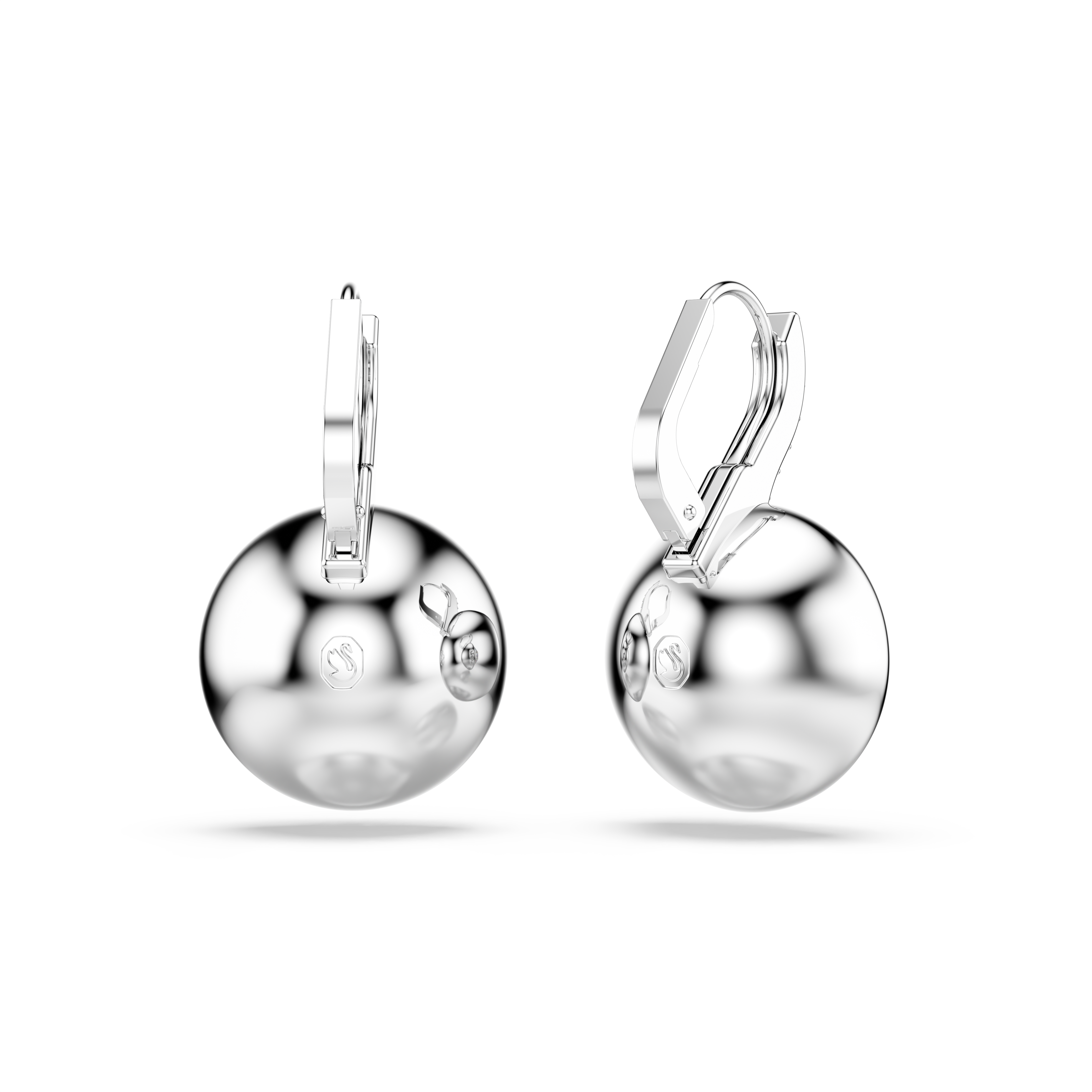 Swarovski Millenia drop earrings, Round cut, White, Rhodium plated 5734477