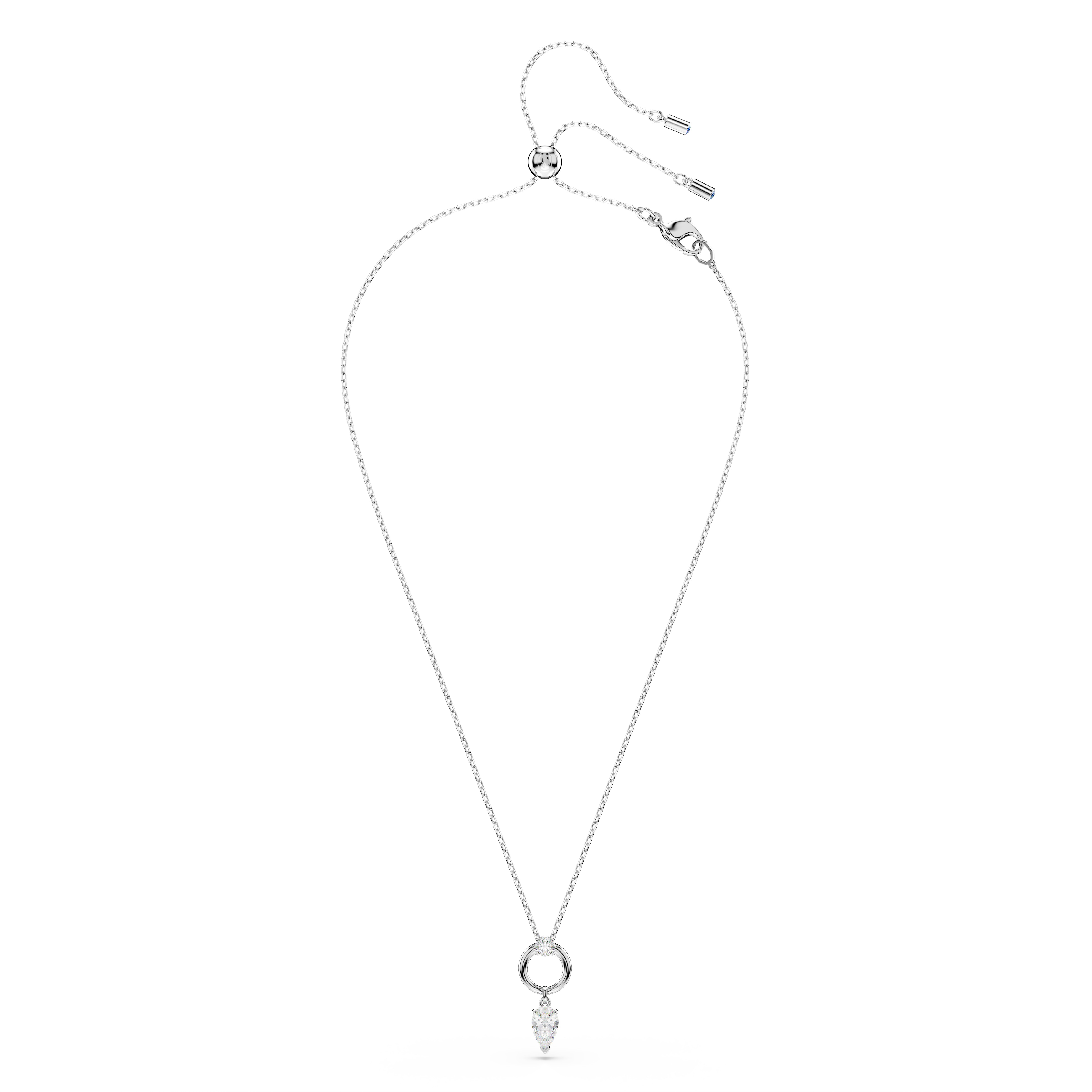 Swarovski Mesmera pendant, Pear cut, White, Rhodium plated 5734491