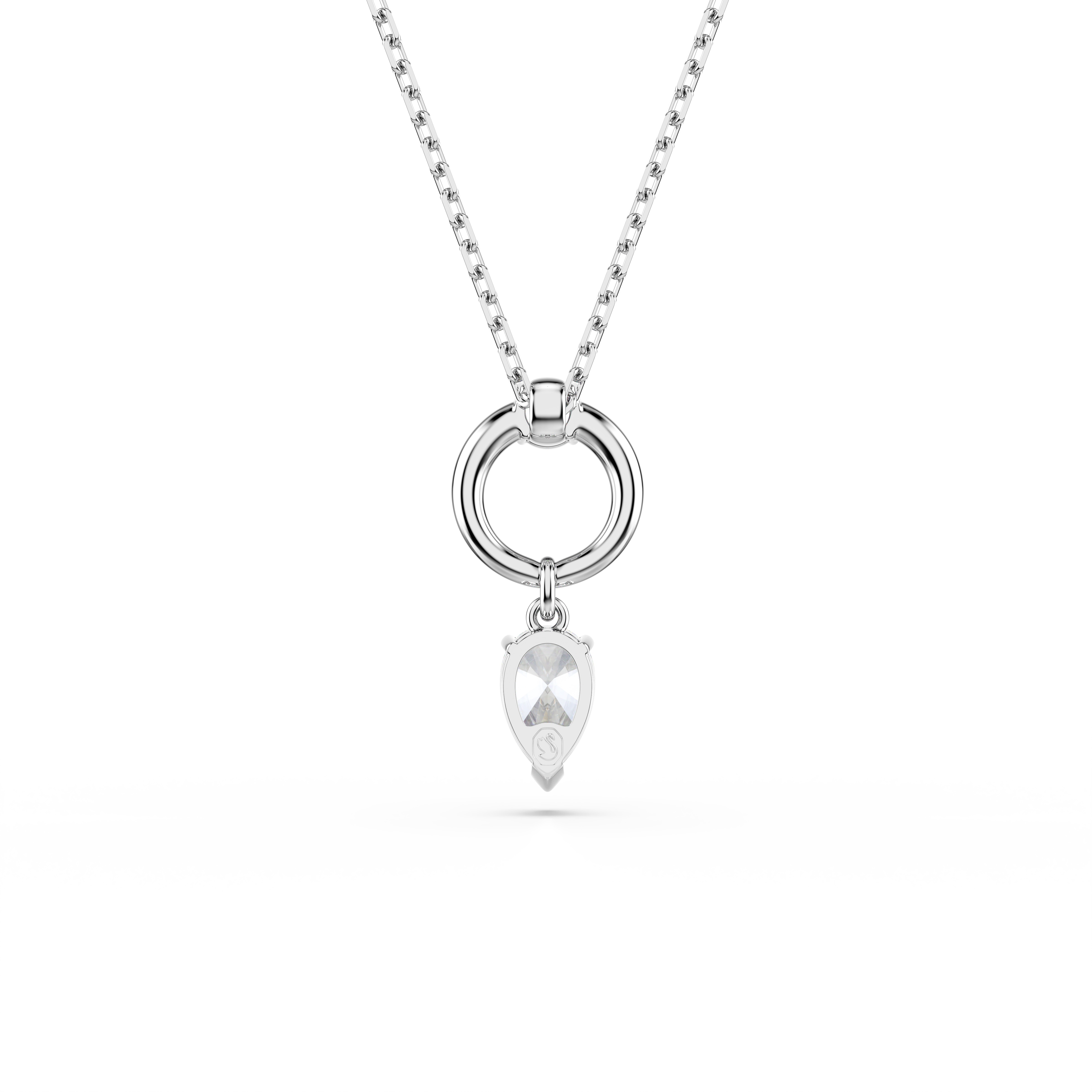 Swarovski Mesmera pendant, Pear cut, White, Rhodium plated 5734491