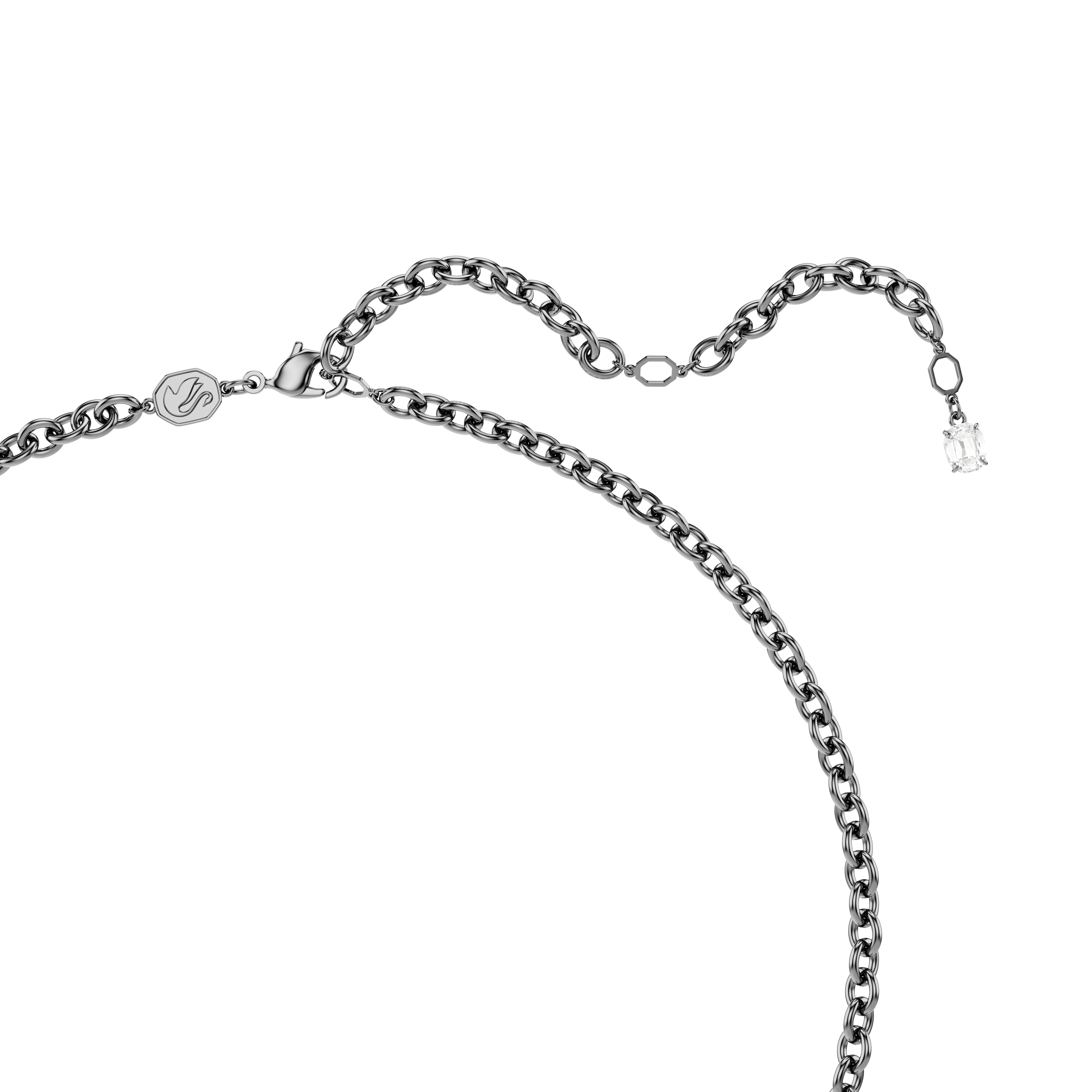 Swarovski Sublima pendant, Mixed cuts, White, Ruthenium plated 5735224