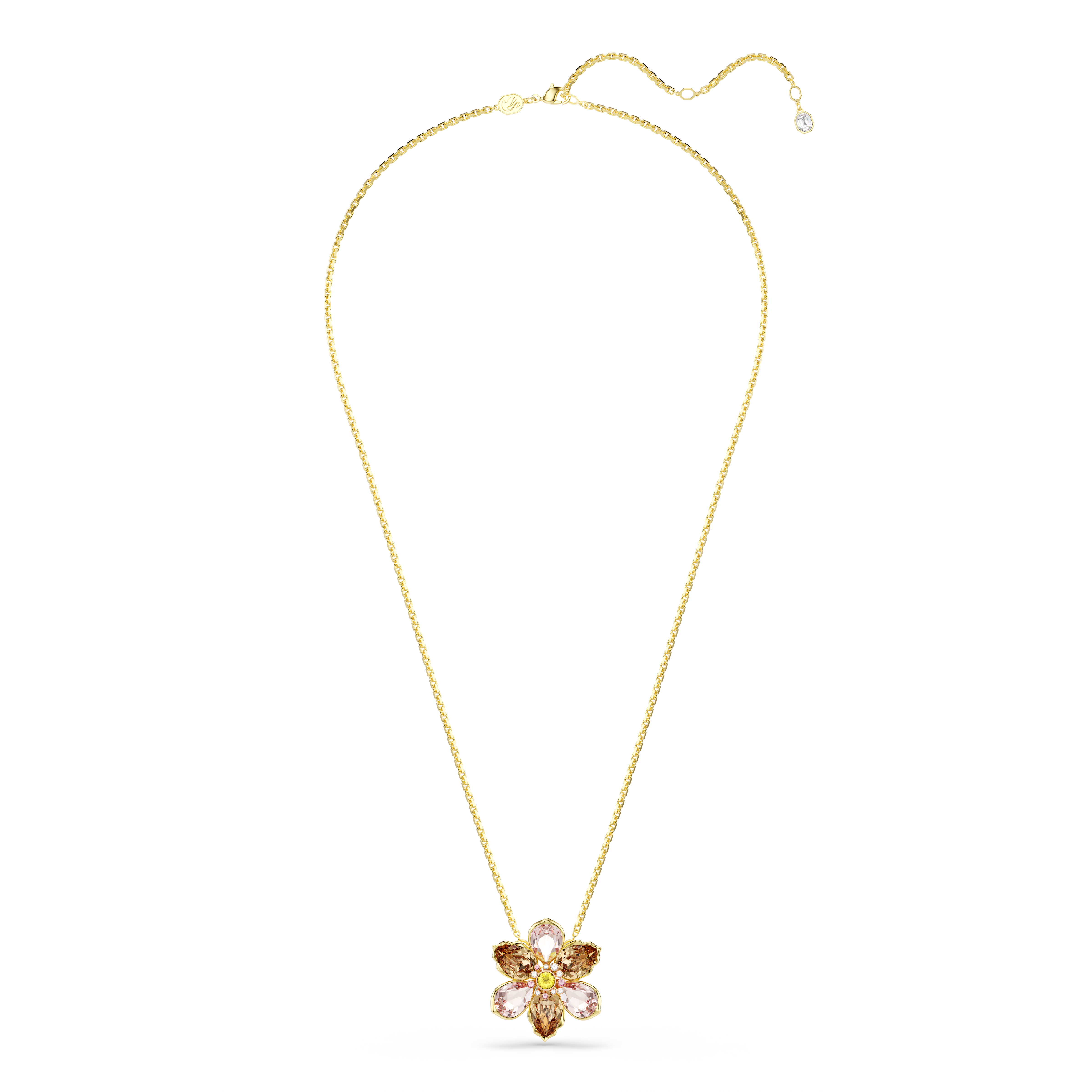 Swarovski Idyllia pendant and brooch, Mixed cuts, Flower, Multicolored, Gold-tone plated 5735227