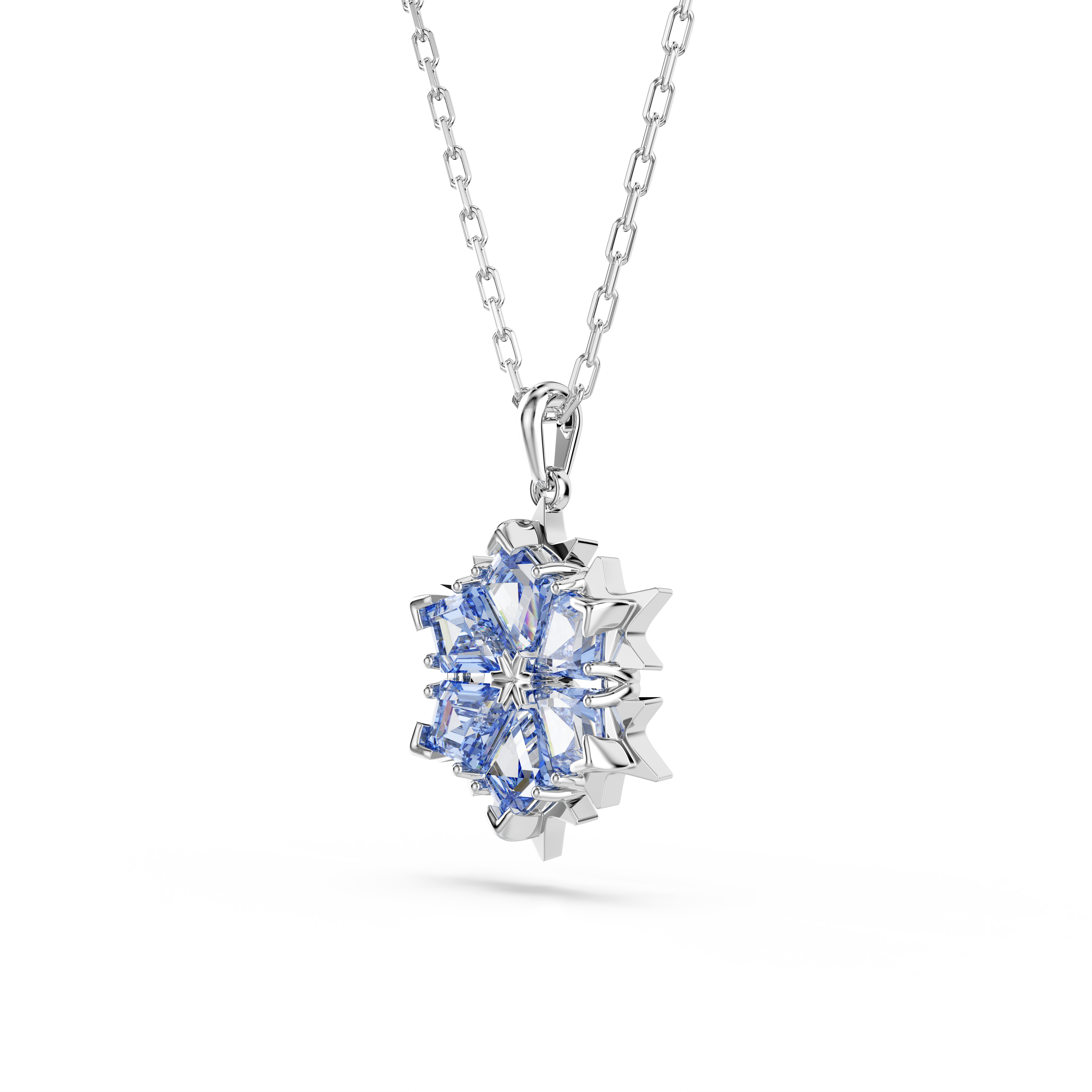 Swarovski Magic pendant, Snowflake, Blue, Rhodium plated 5735399