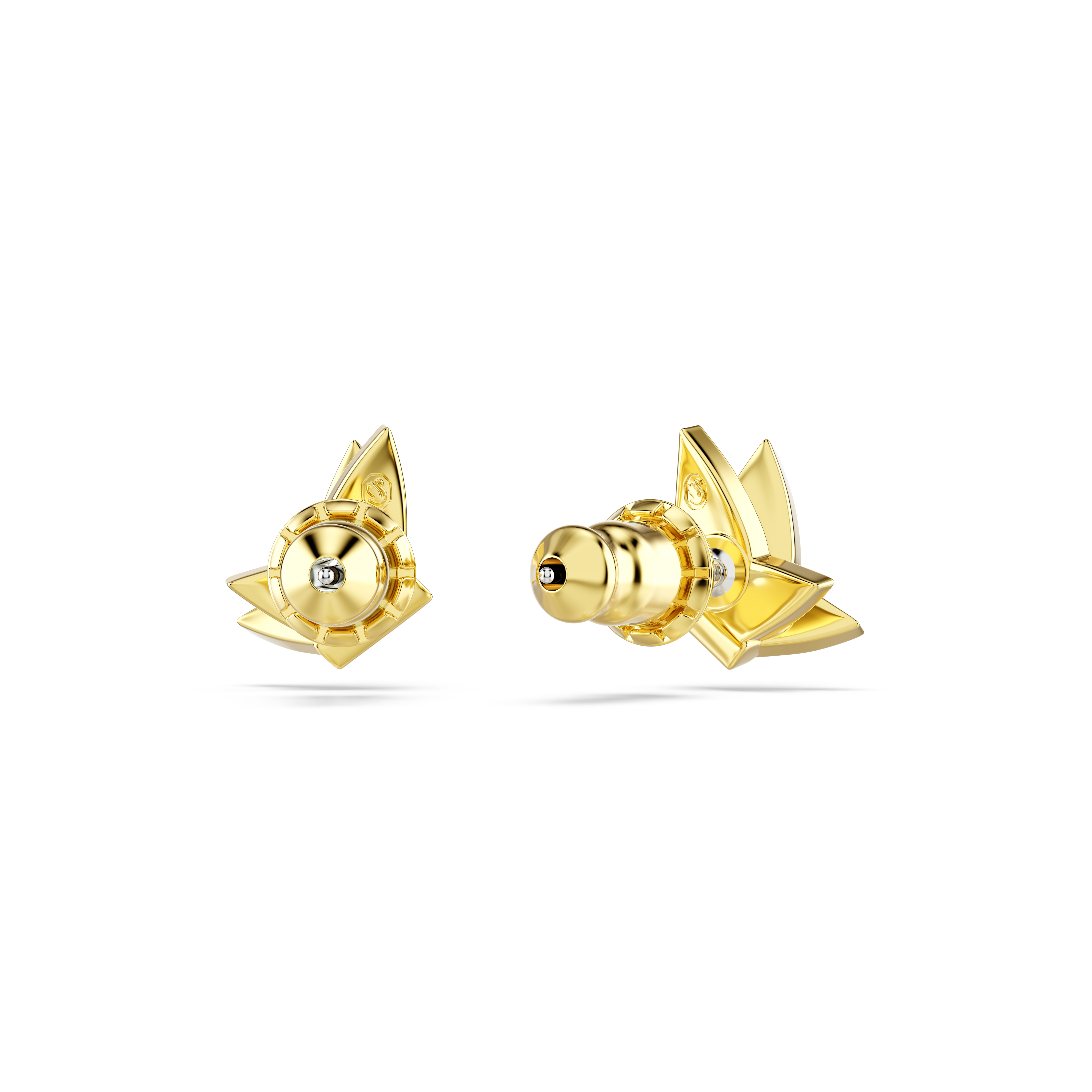 Swarovski Idyllia Lilia stud earrings, Butterfly, White, Gold-tone plated 5736070