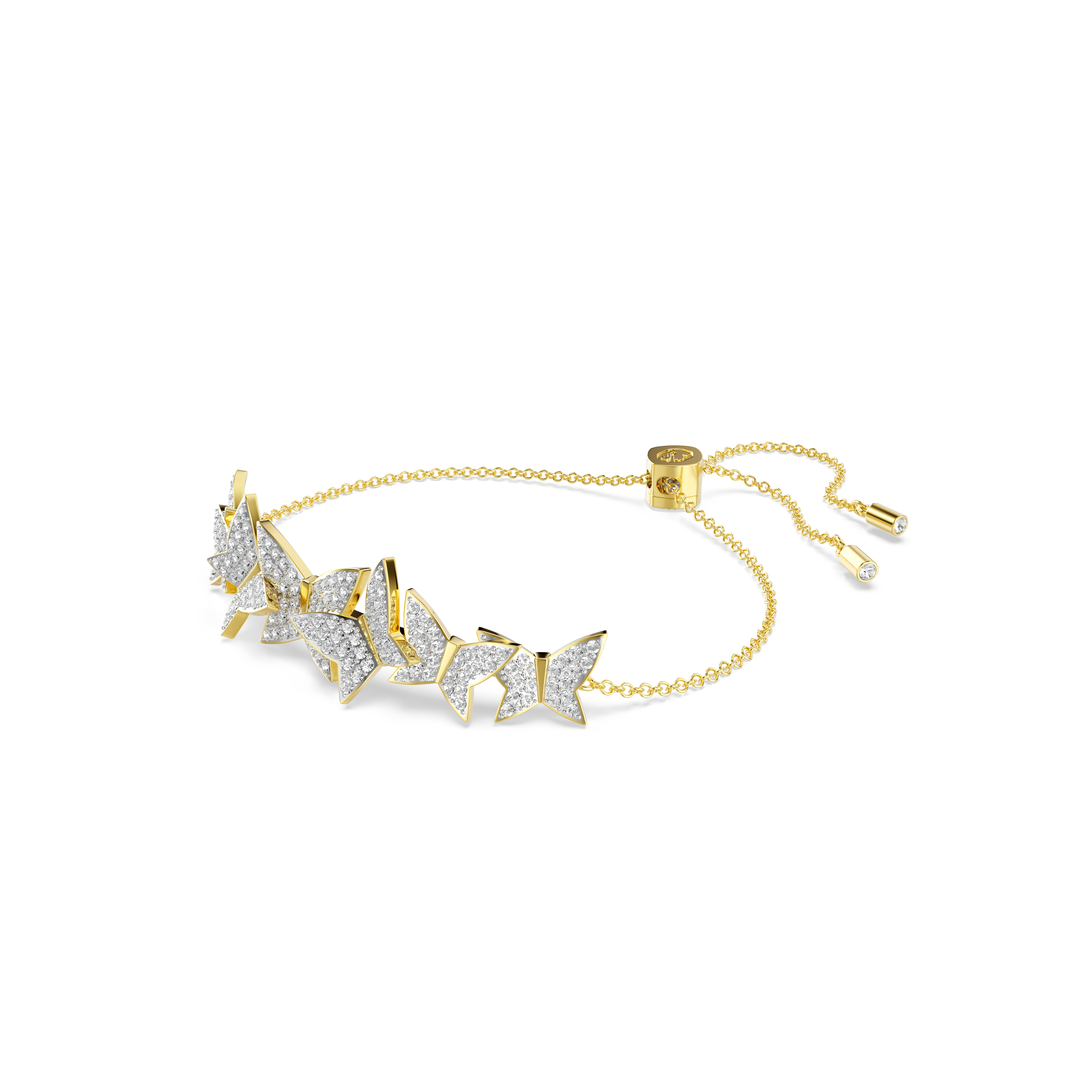 Swarovski Idyllia Lilia bracelet, Butterfly, White, Gold-tone plated 5736072