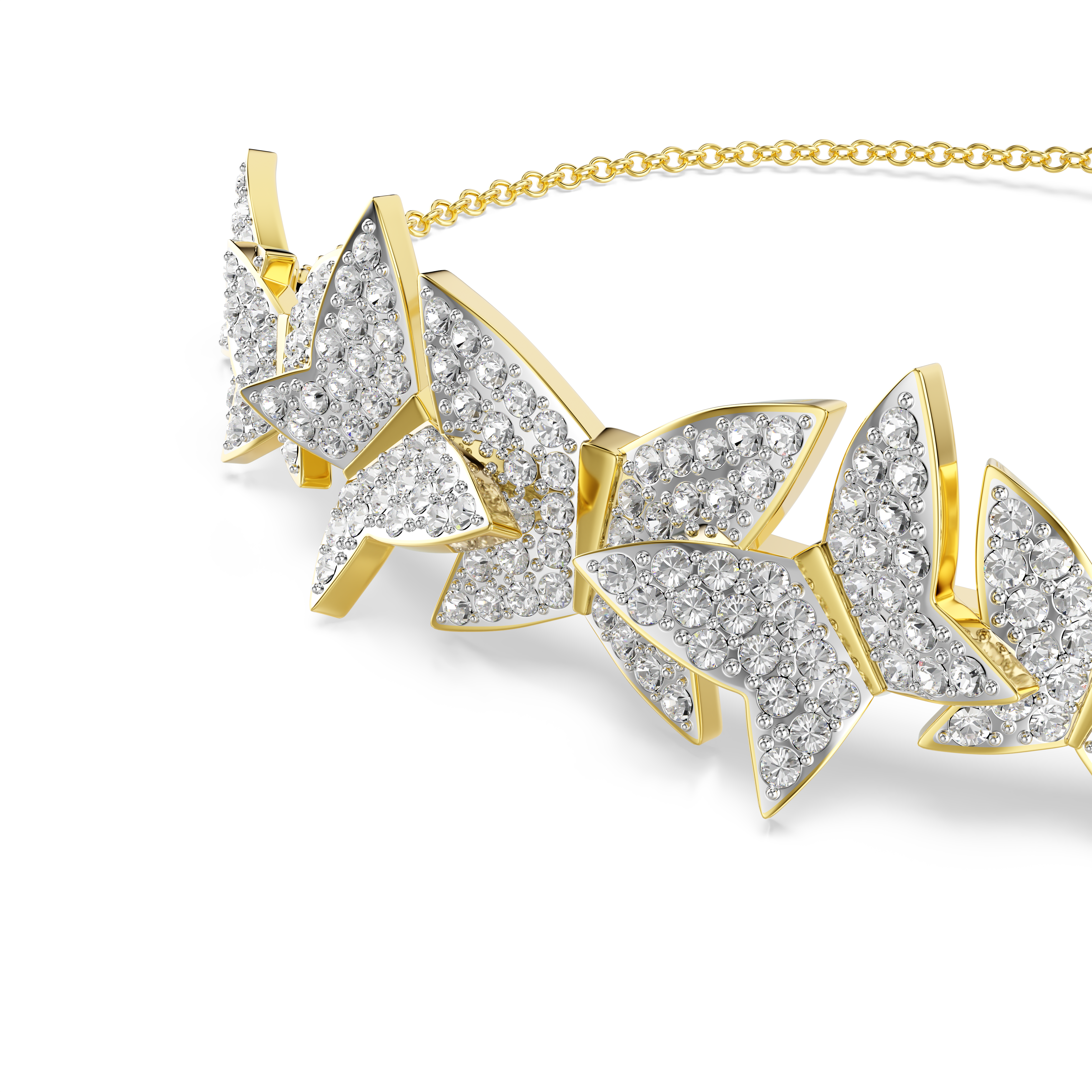 Swarovski Idyllia Lilia bracelet, Butterfly, White, Gold-tone plated 5736072