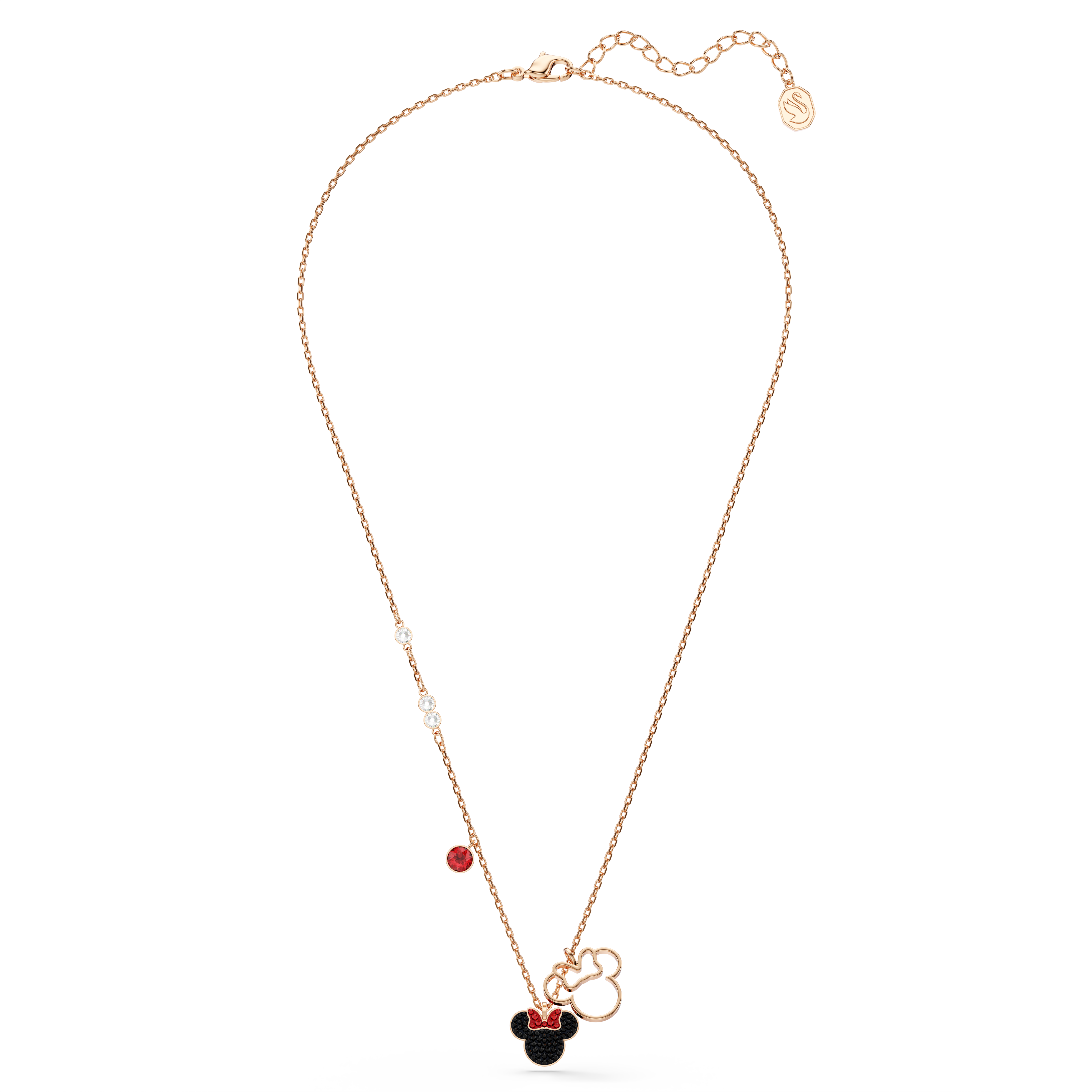 Swarovski Mickey & Minnie pendant, Multicolored, Rose gold-tone plated 5737558