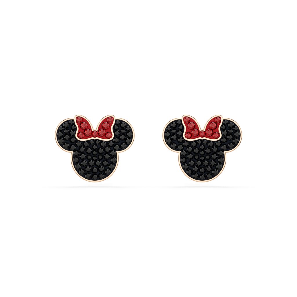 Swarovski Mickey & Minnie stud earrings, Multicolored, Rose gold