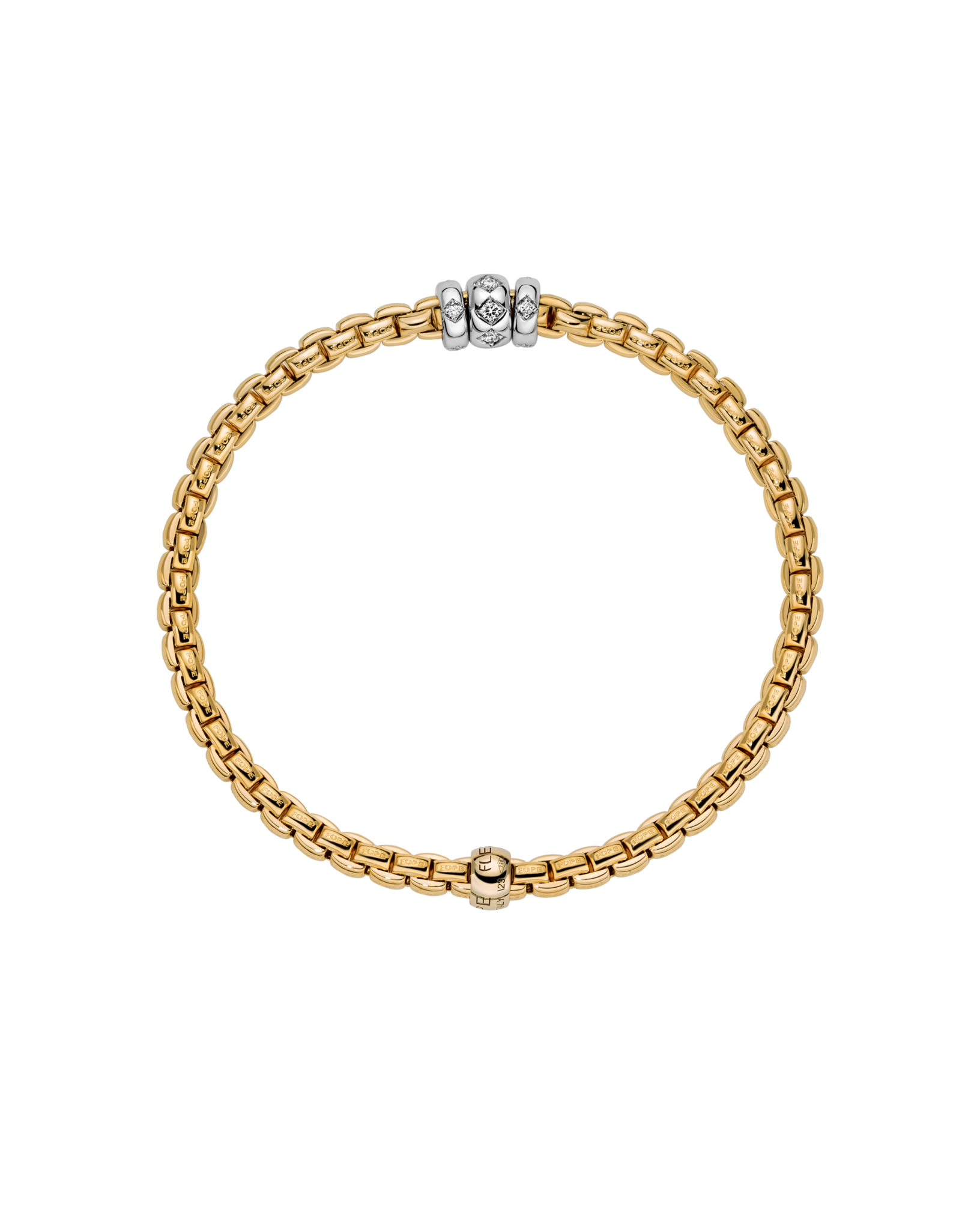 Fope FLEX'IT BRACELET WITH RHOMBUS-SET DIAMONDS 73101b3_PB_G_B