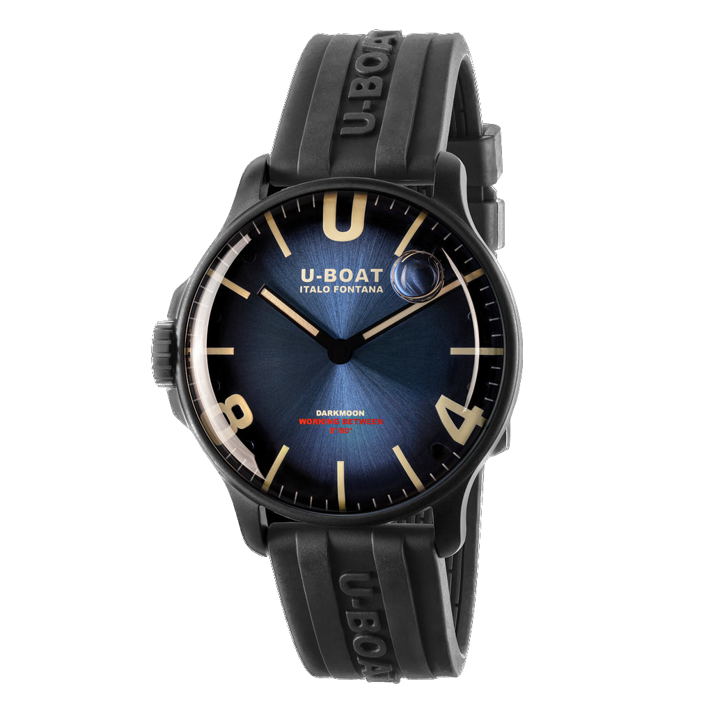 U-boat DARKMOON 44MM IMPERIAL BLUE IPB/RUBBER STRAP '8700