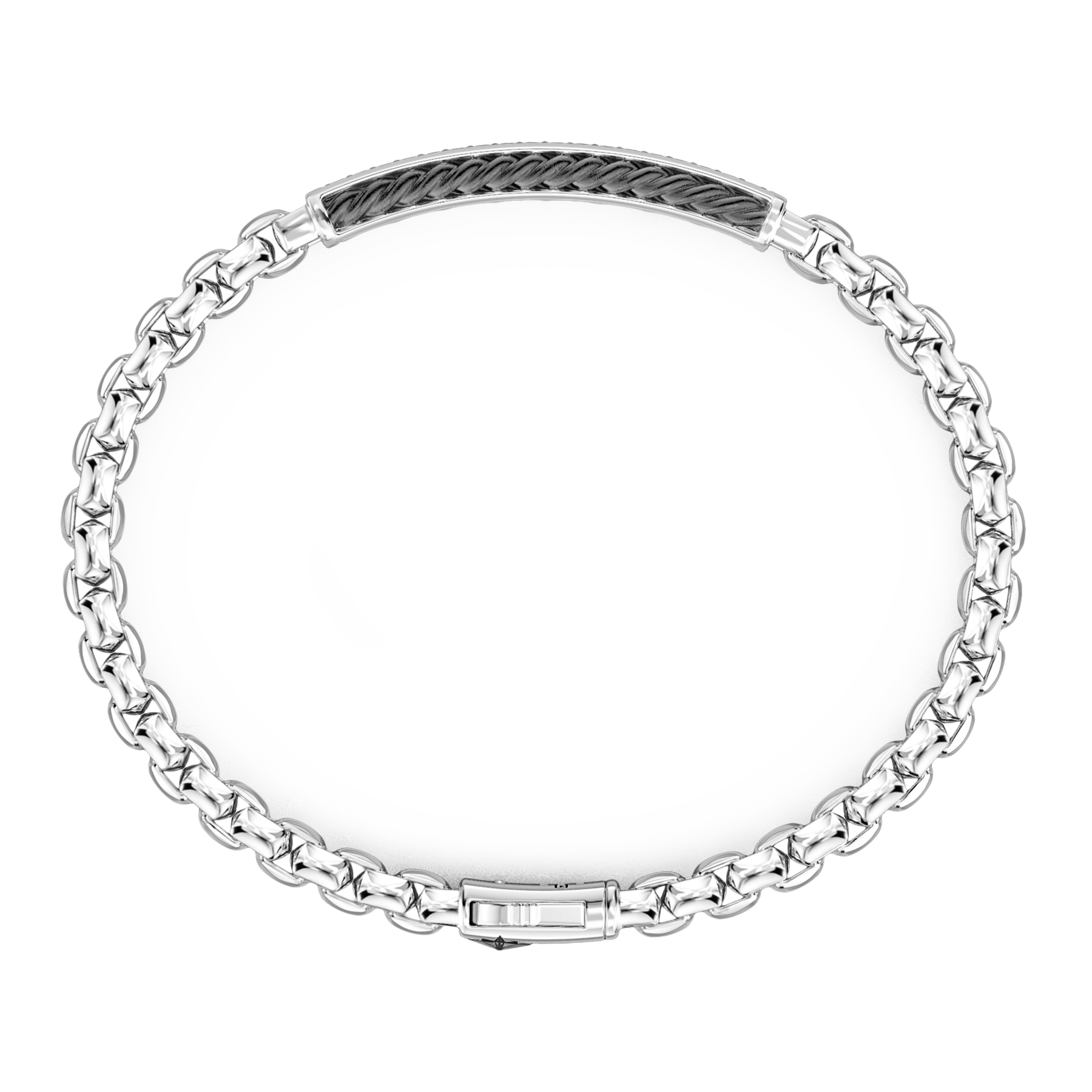 Venetian Silver & Black Stones Bracelet